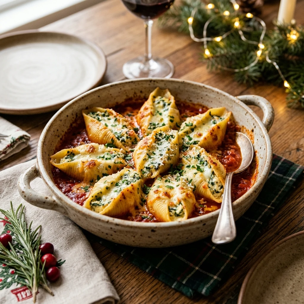 Christmas Stuffed Shells Easy Make Ahead Cozy Family Dinner