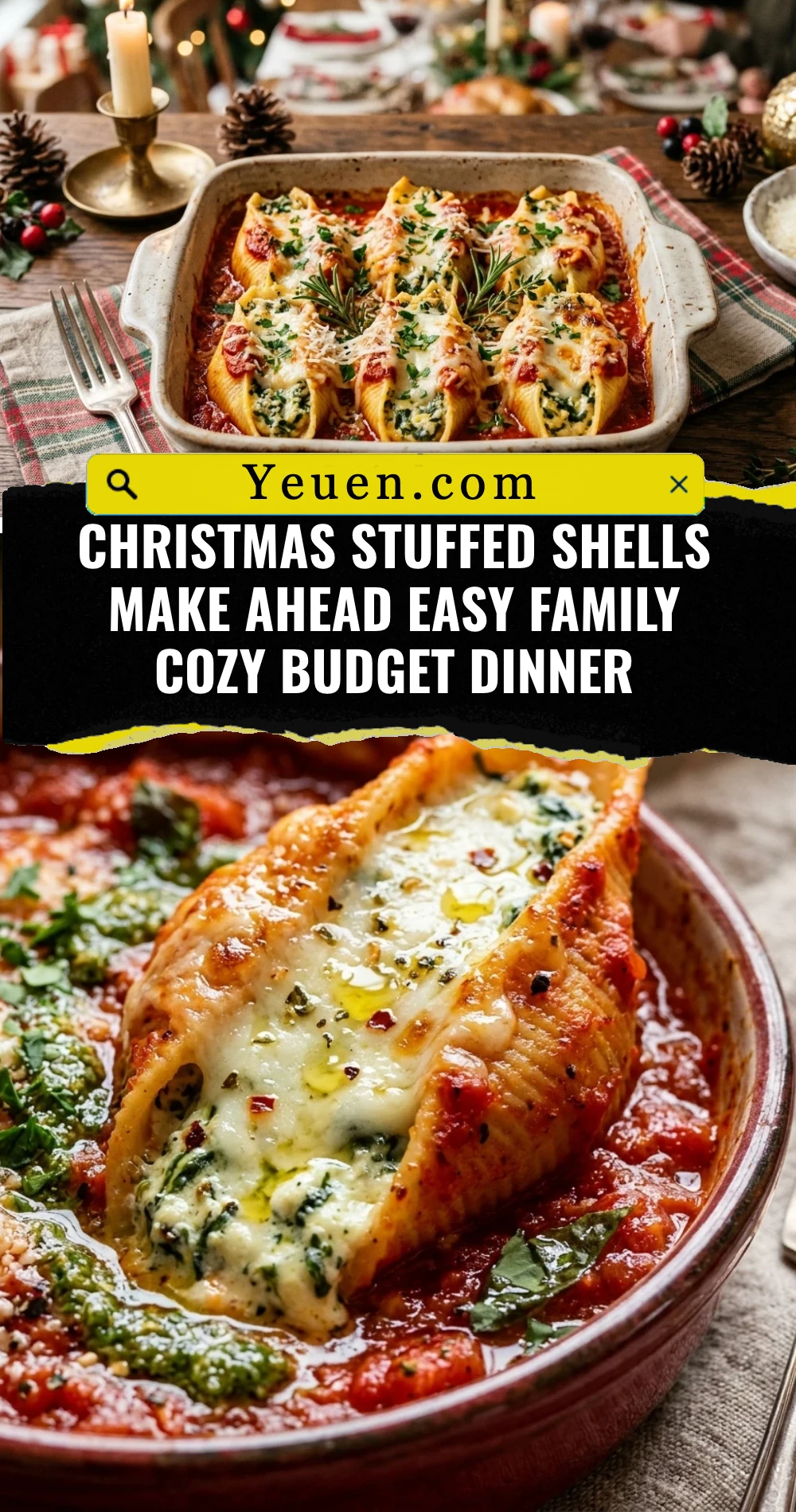 Christmas Stuffed Shells Make Ahead Easy Family Cozy Budget Dinner