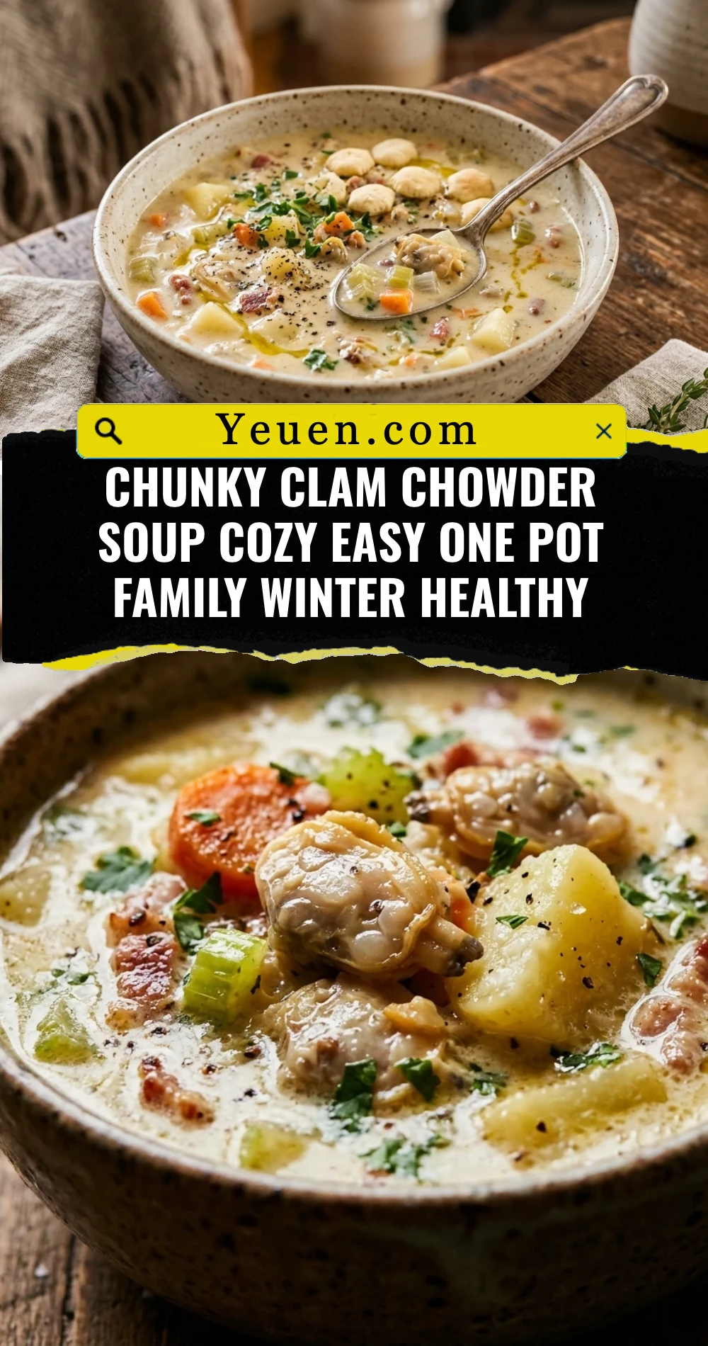 Chunky Clam Chowder Soup Cozy Easy One Pot Family Winter Healthy