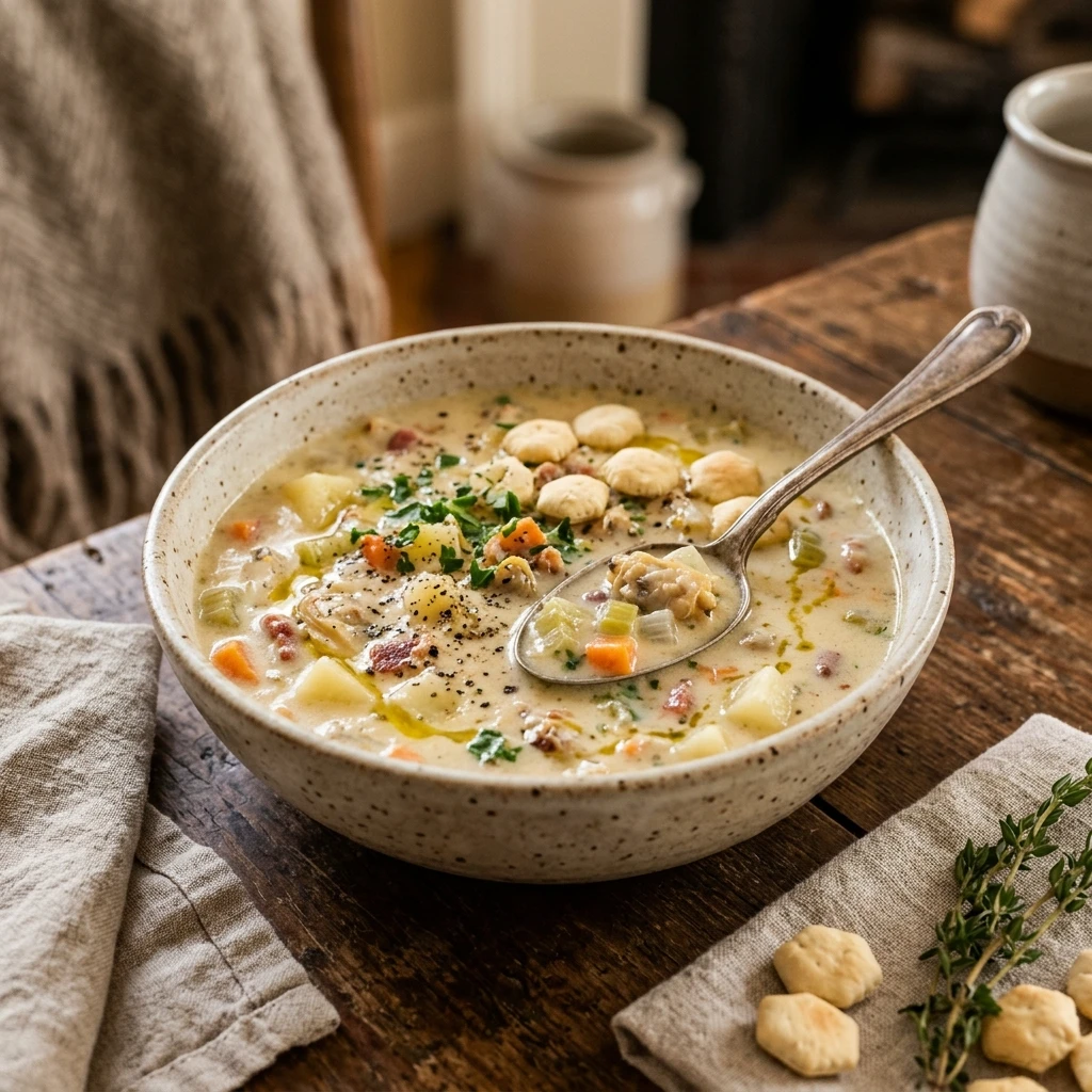 Chunky Clam Chowder Soup Cozy Easy One Pot Family Winter Healthy