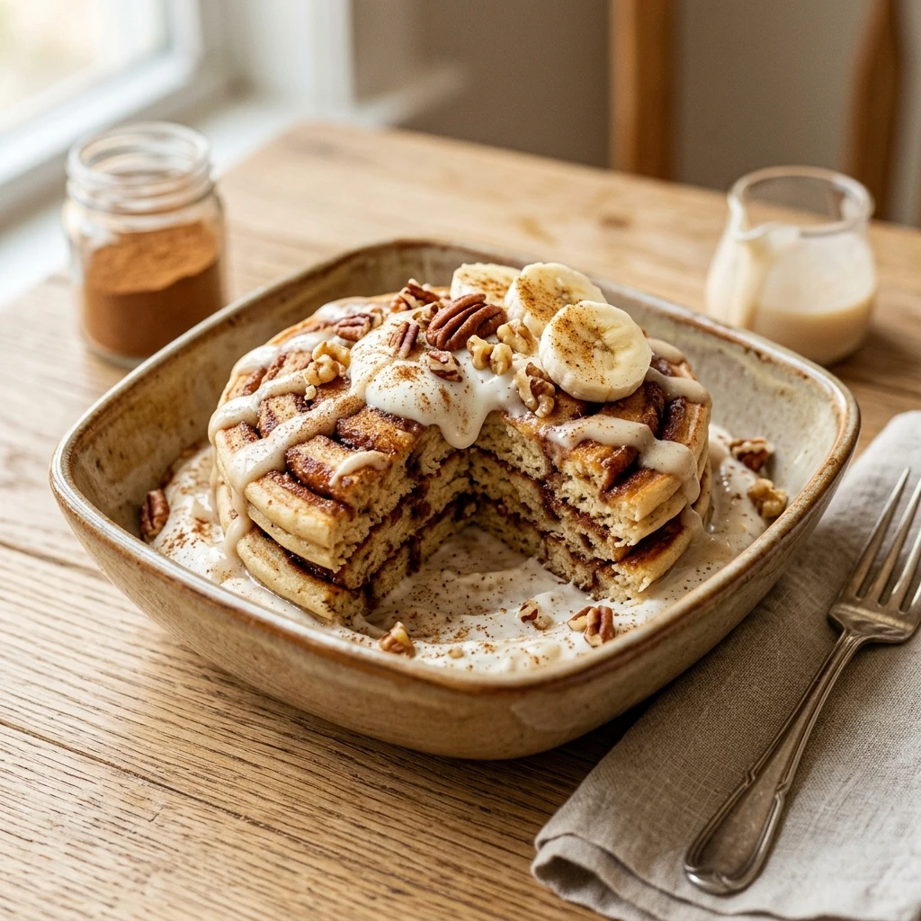 Cinnamon Roll Pancake Bowls 28g Protein Meal Prep