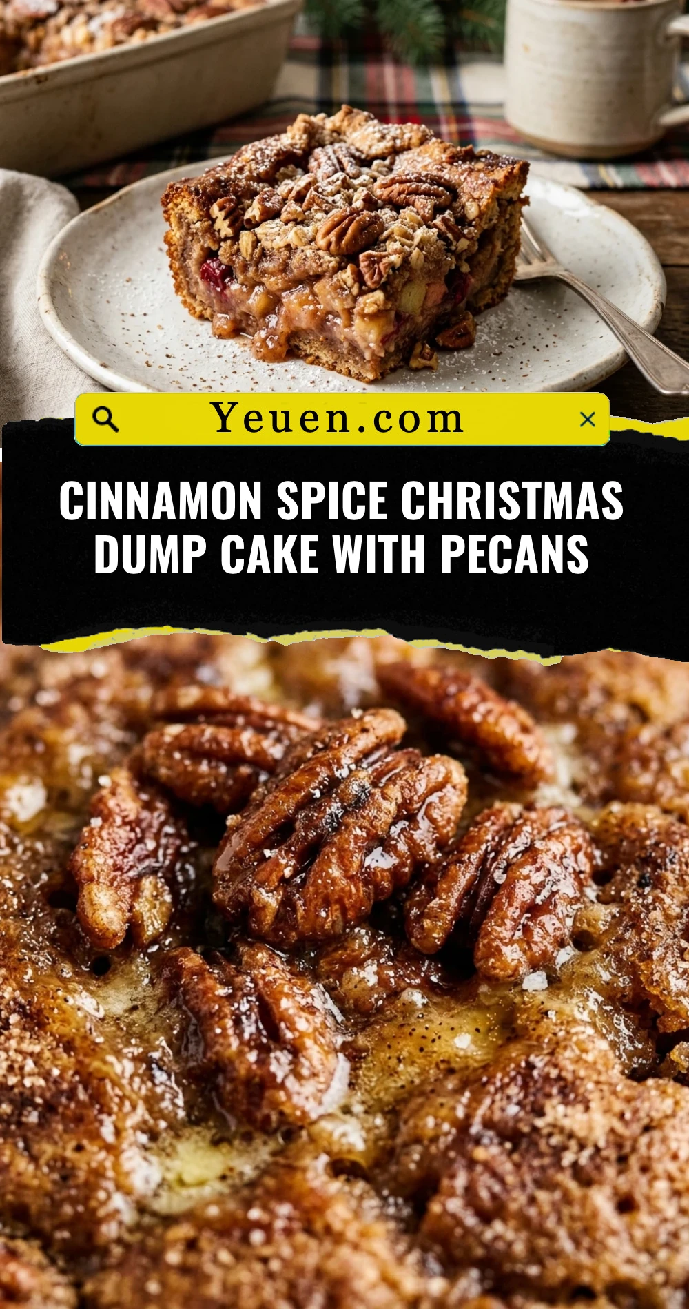 Cinnamon Spice Christmas Dump Cake With Pecans