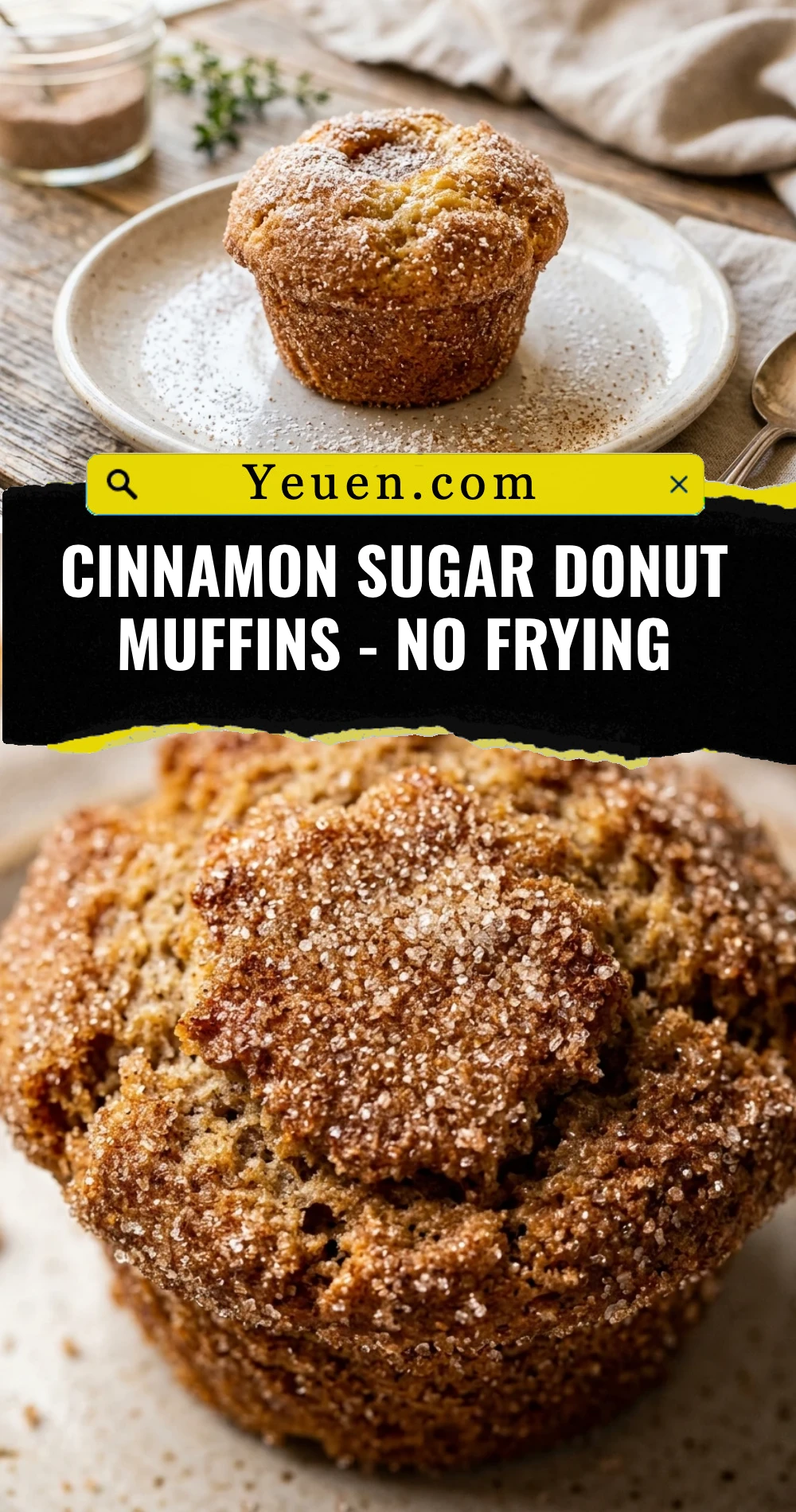 Cinnamon Sugar Donut Muffins - No Frying