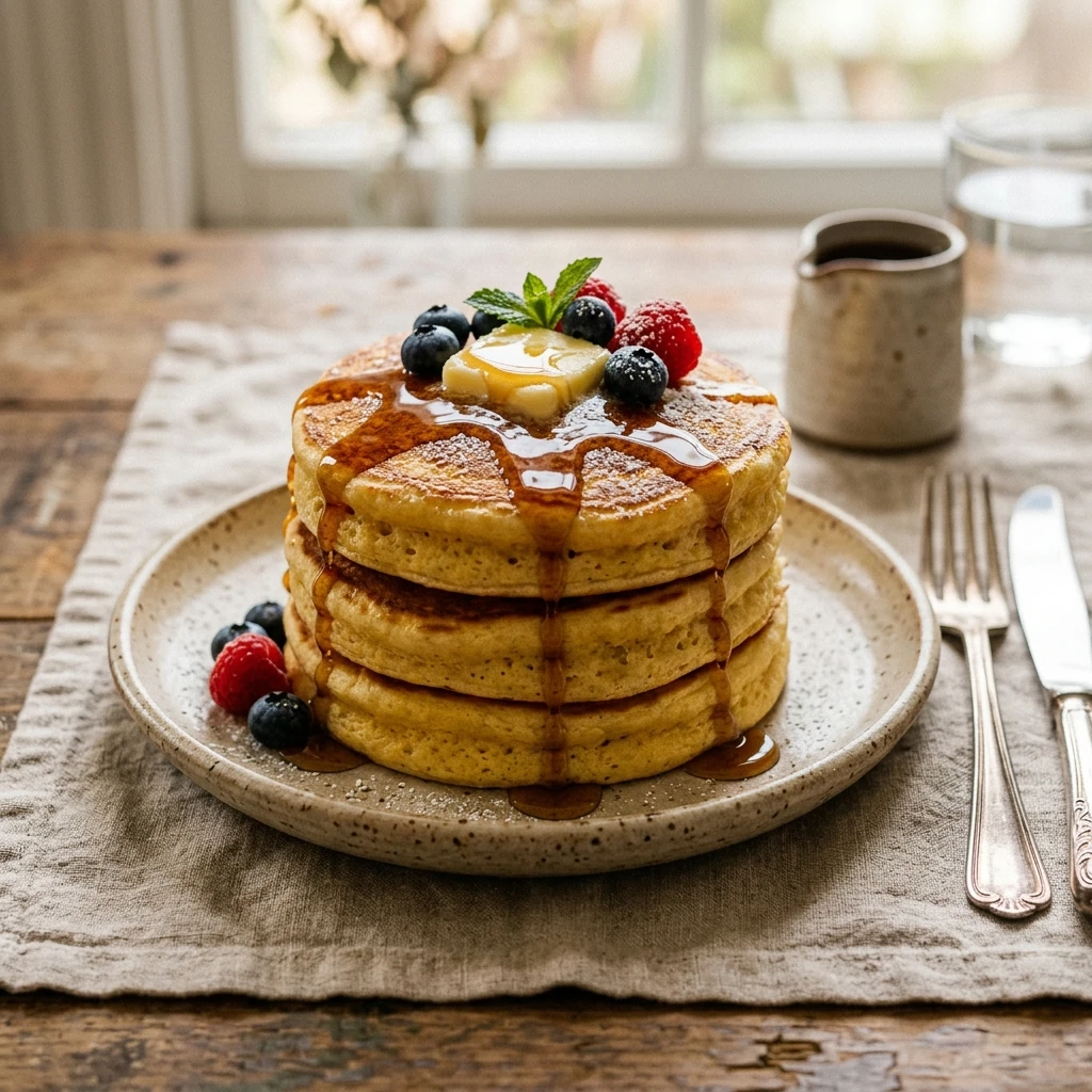 Classic Fluffy Pancakes Extra Thick Golden