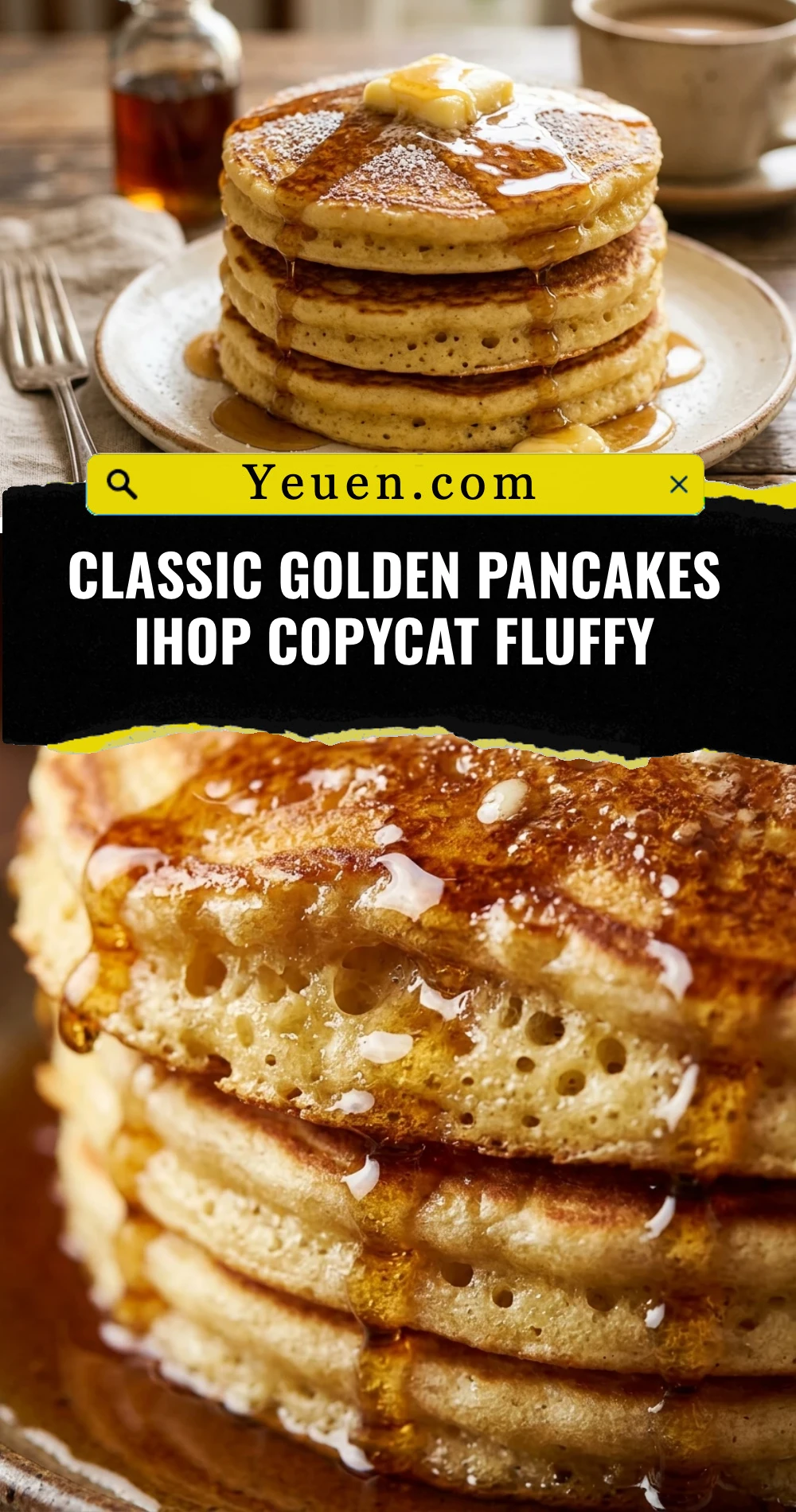 Classic Golden Pancakes IHOP Copycat Fluffy