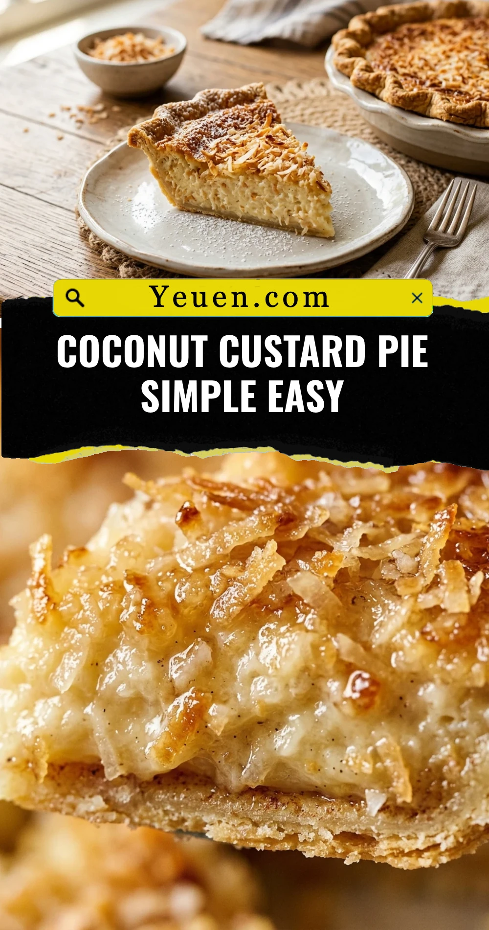Coconut Custard Pie Simple Easy