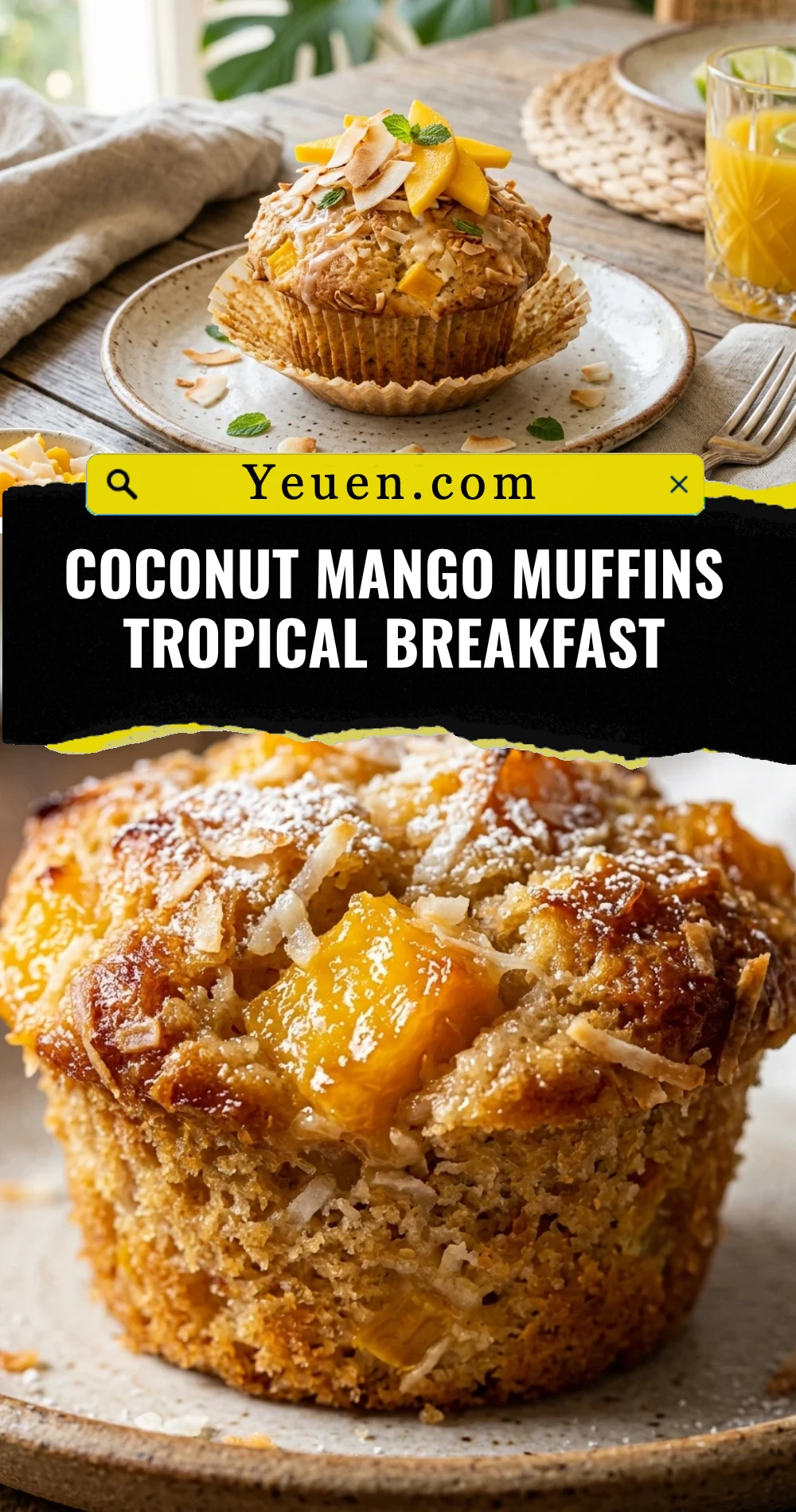 Coconut Mango Muffins Tropical Breakfast