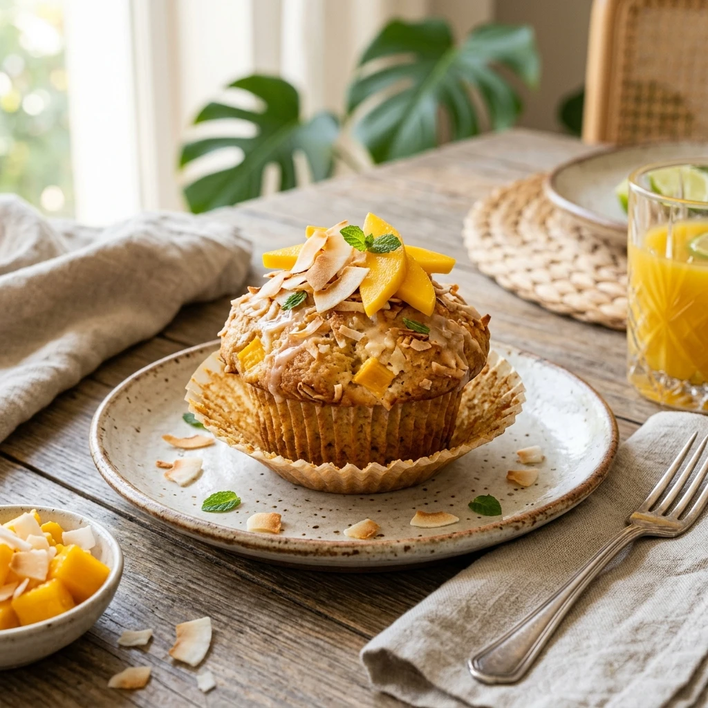 Coconut Mango Muffins Tropical Breakfast