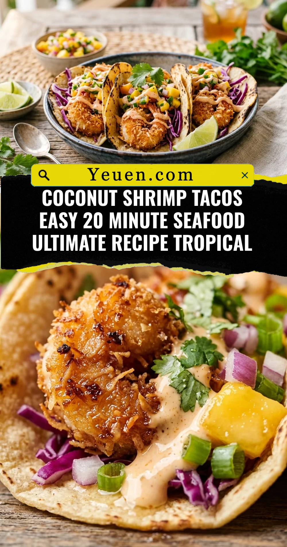 Coconut Shrimp Tacos Easy 20 Minute Seafood Ultimate Recipe Tropical