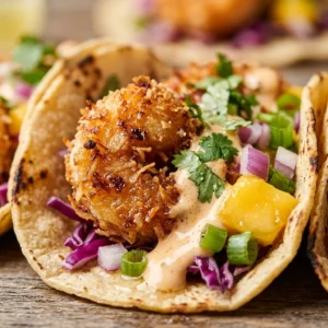 Coconut Shrimp Tacos Easy 20 Minute Seafood Ultimate Recipe Tropical