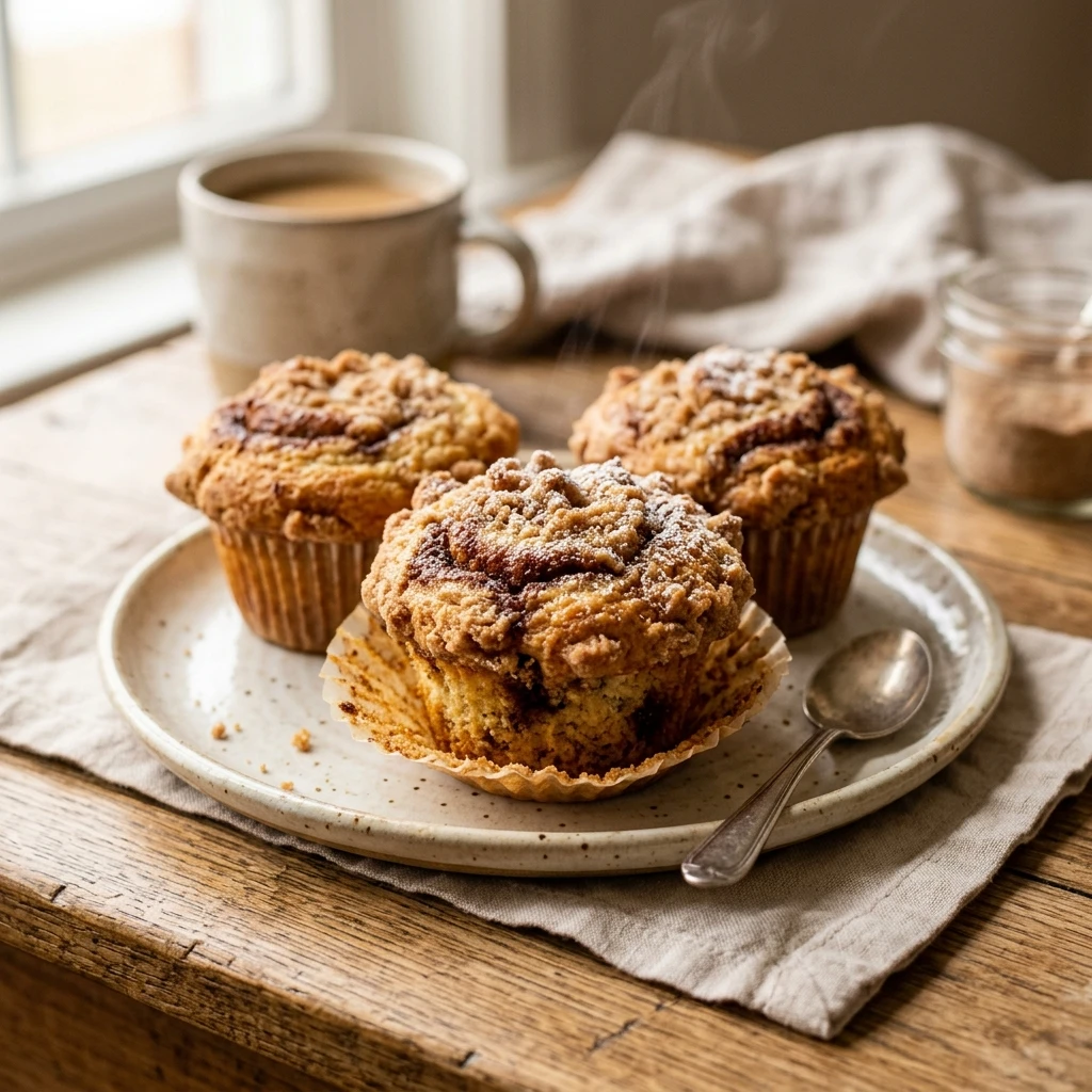 Coffee Cake Muffins With Cinnamon Swirl