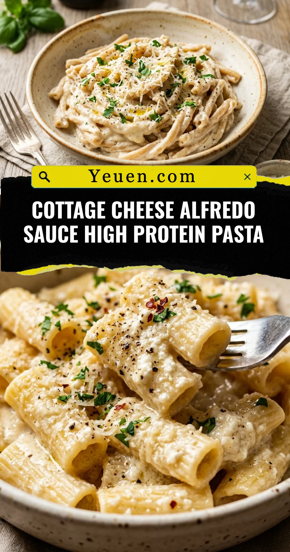 Cottage Cheese Alfredo Sauce High Protein Pasta
