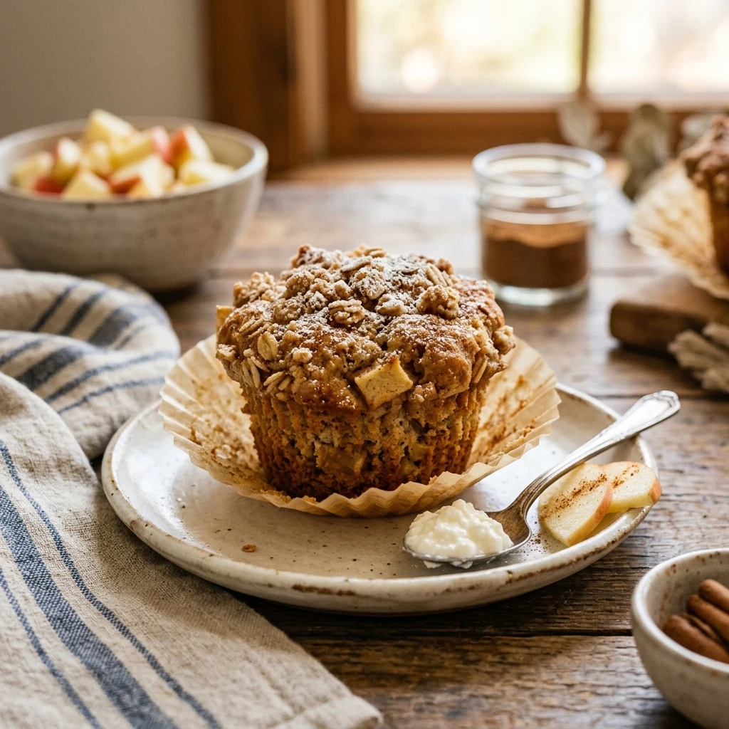 Cottage Cheese Apple Cinnamon Muffins