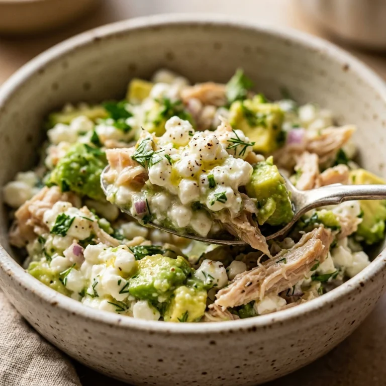 Cottage Cheese Avocado Chicken Salad High Protein