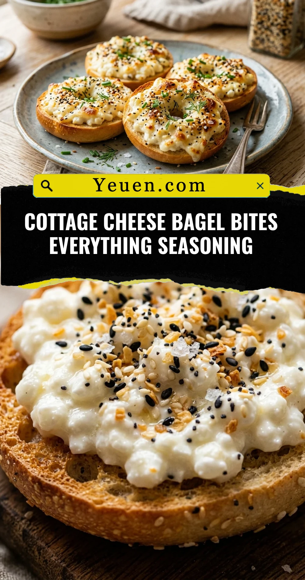 Cottage Cheese Bagel Bites Everything Seasoning