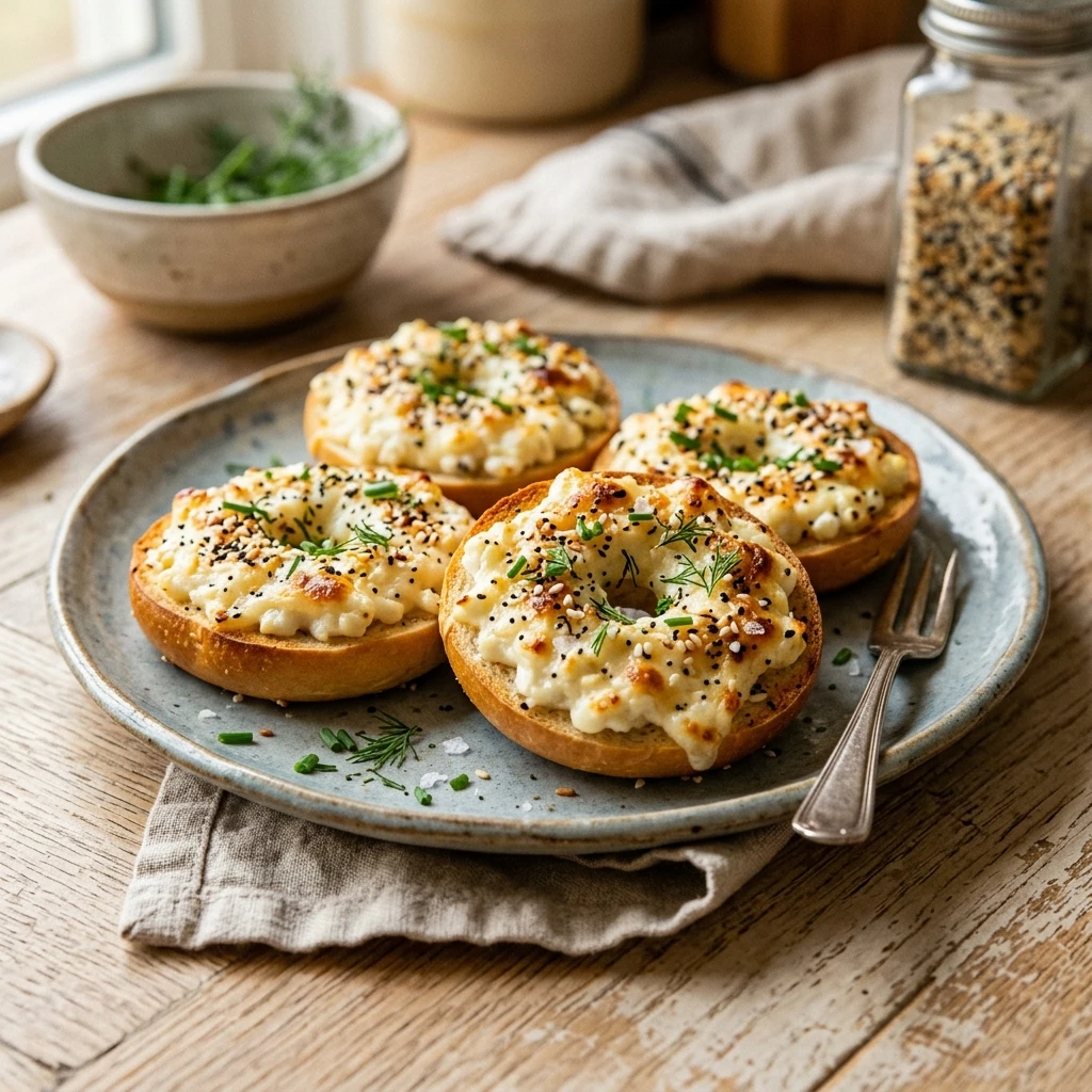 Cottage Cheese Bagel Bites Everything Seasoning
