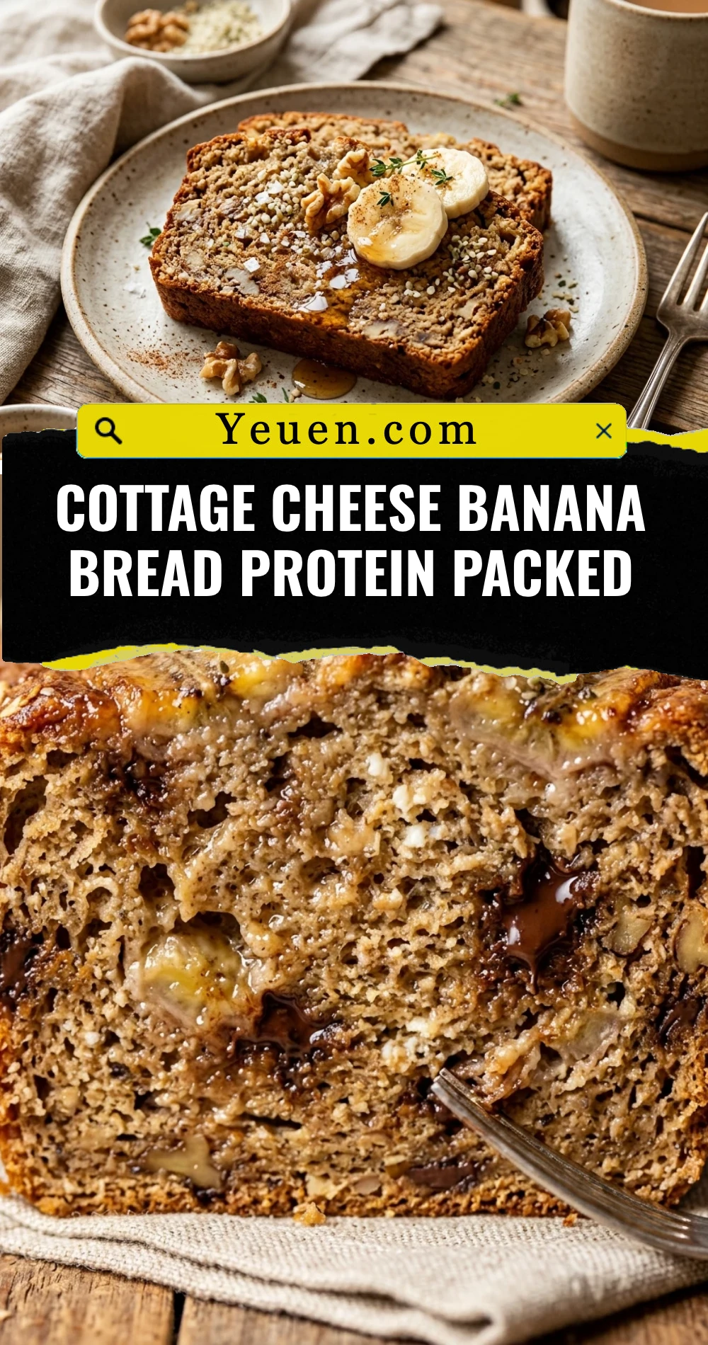 Cottage Cheese Banana Bread Protein Packed