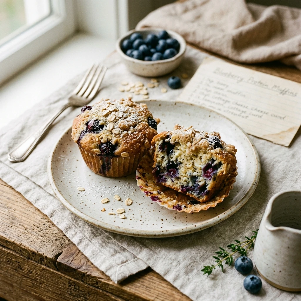 Cottage Cheese Blueberry Muffins Moist Protein