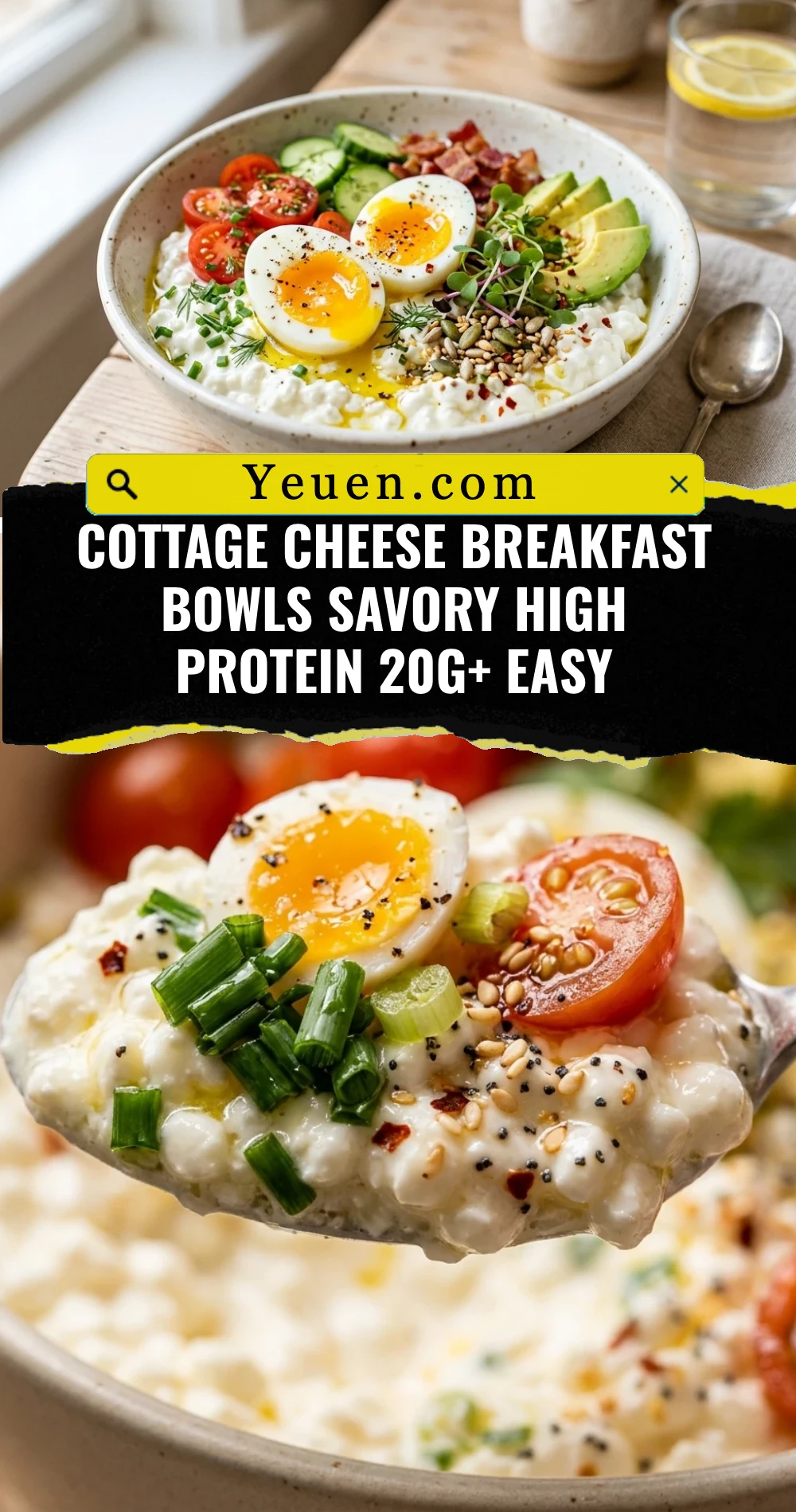 Cottage Cheese Breakfast Bowls Savory High Protein 20g+ Easy