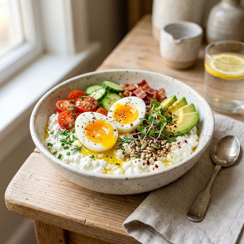 Cottage Cheese Breakfast Bowls Savory High Protein 20g+ Easy