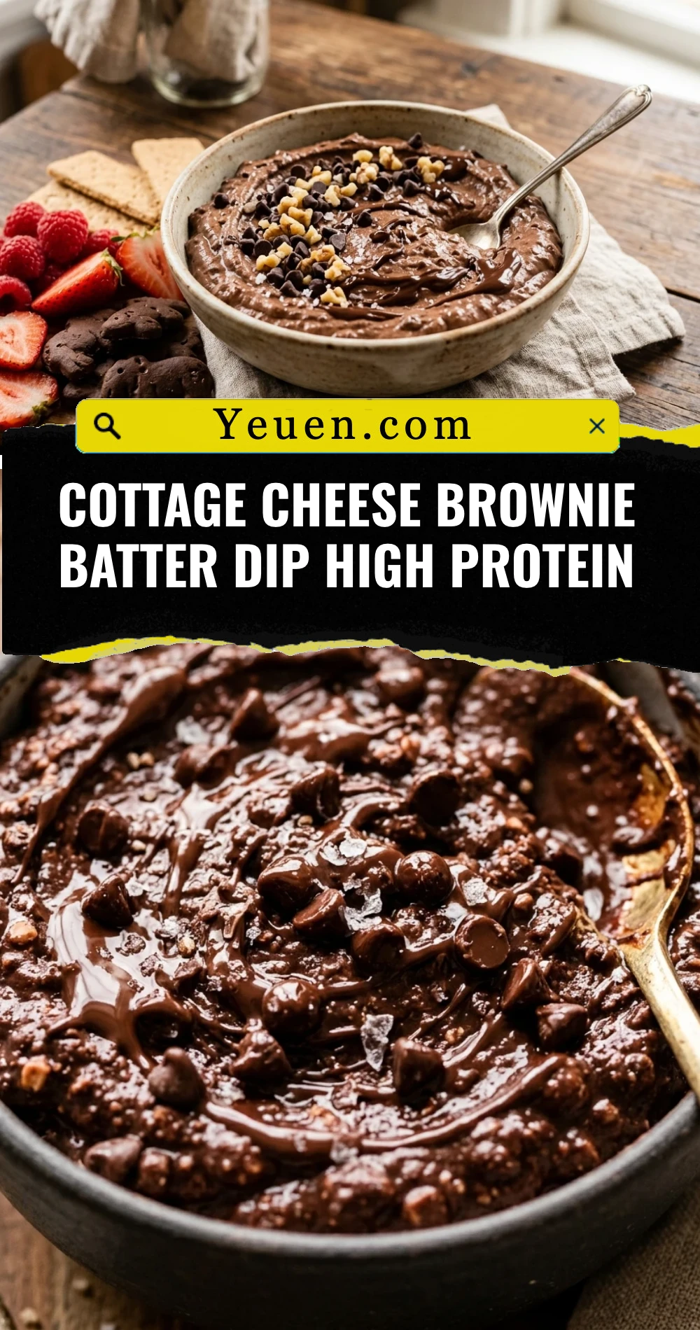 Cottage Cheese Brownie Batter Dip High Protein