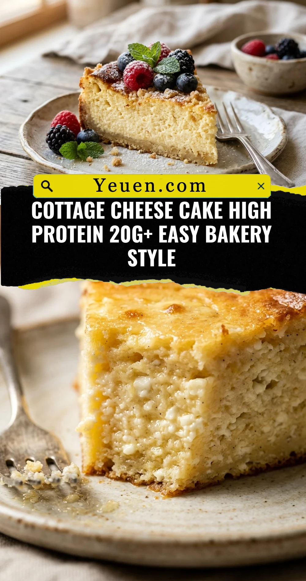 Cottage Cheese Cake High Protein 20g+ Easy Bakery Style