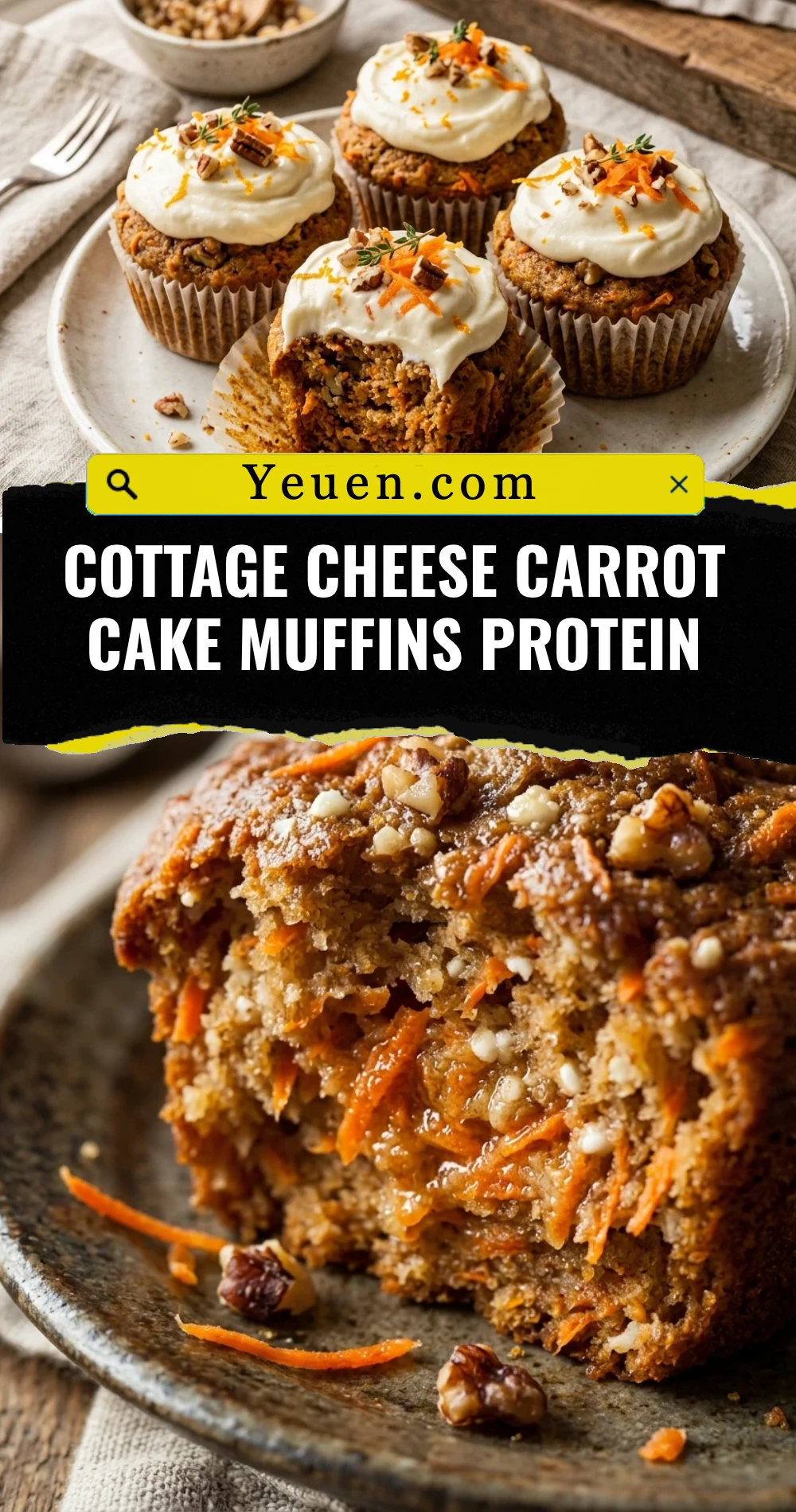 Cottage Cheese Carrot Cake Muffins Protein