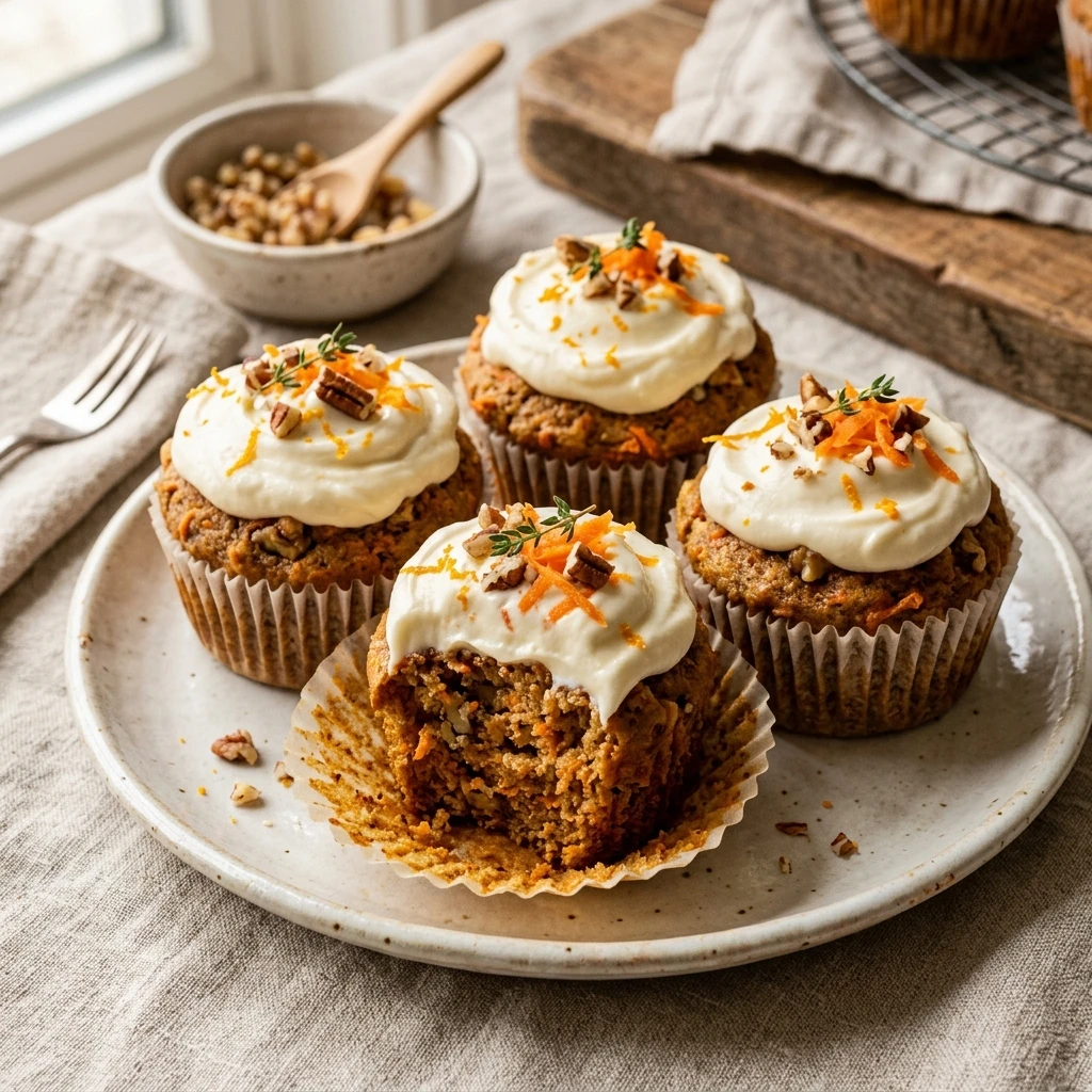 Cottage Cheese Carrot Cake Muffins Protein