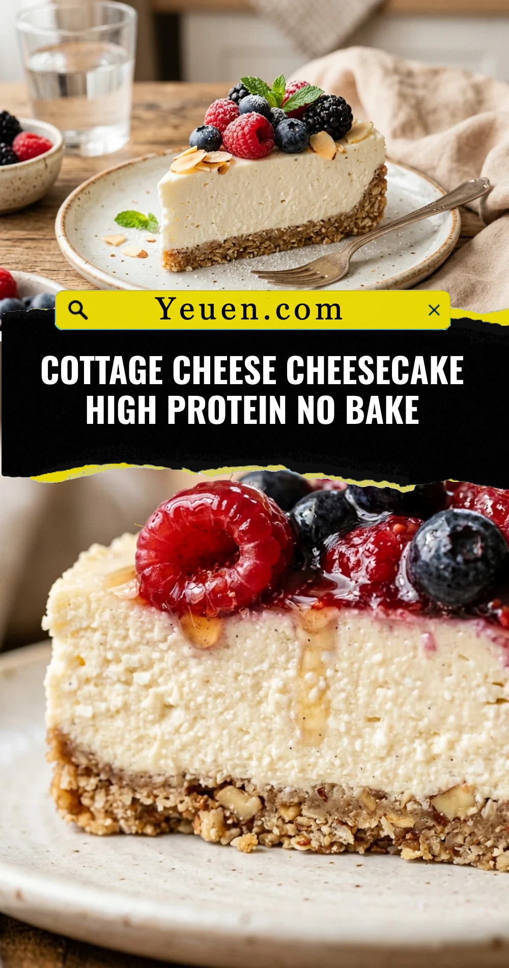 Cottage Cheese Cheesecake High Protein No Bake