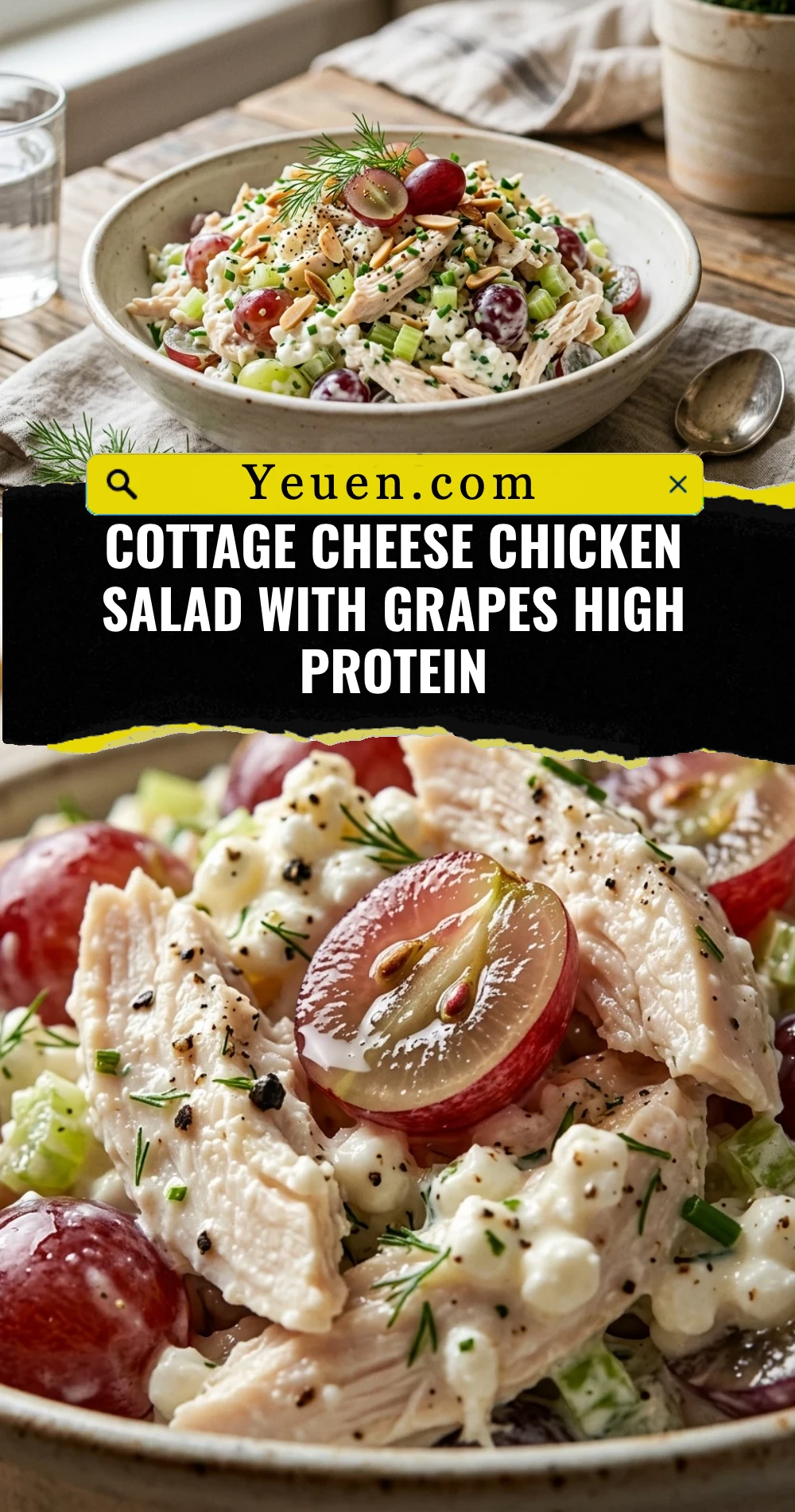 Cottage Cheese Chicken Salad With Grapes High Protein