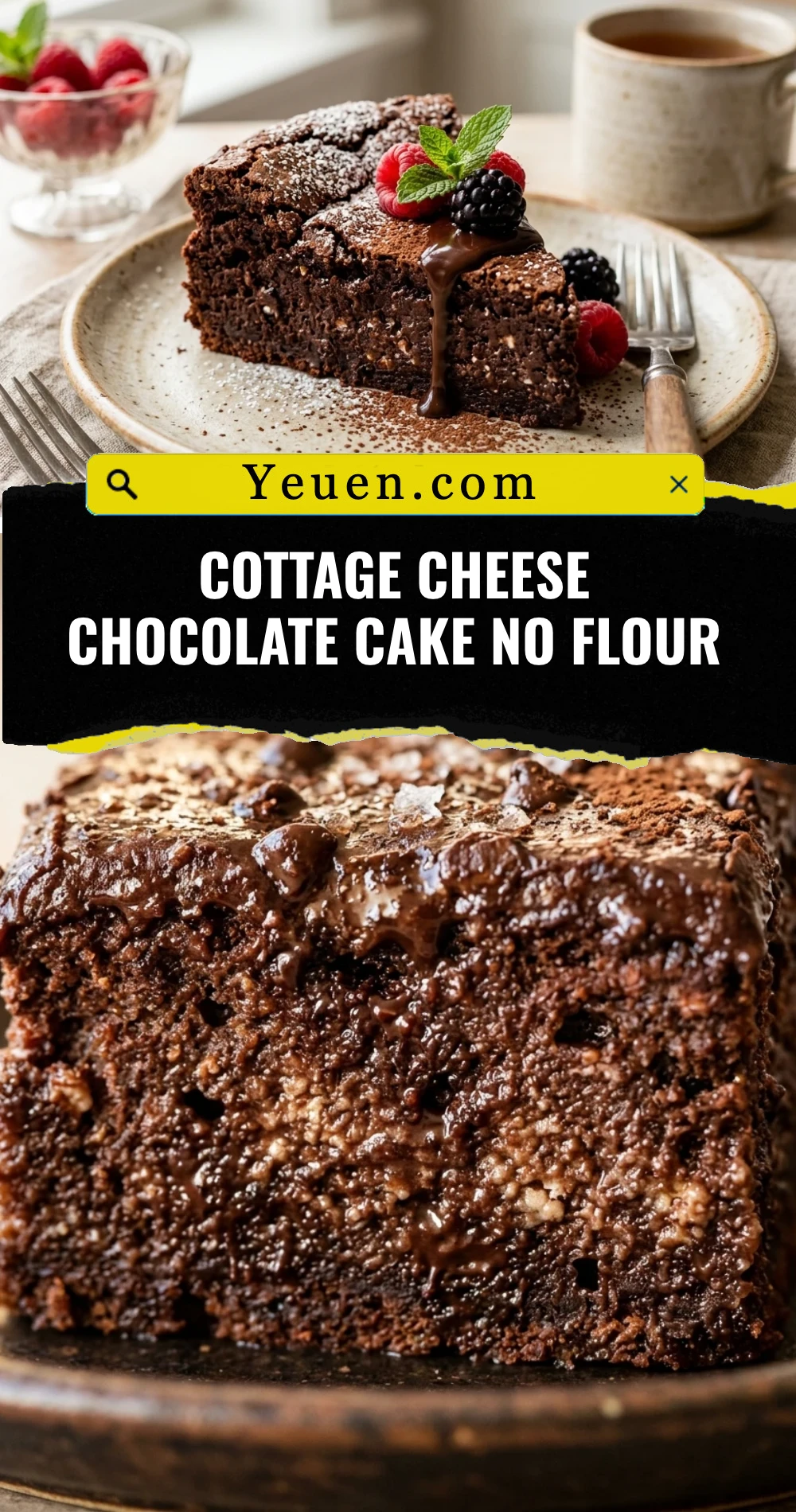 Cottage Cheese Chocolate Cake No Flour