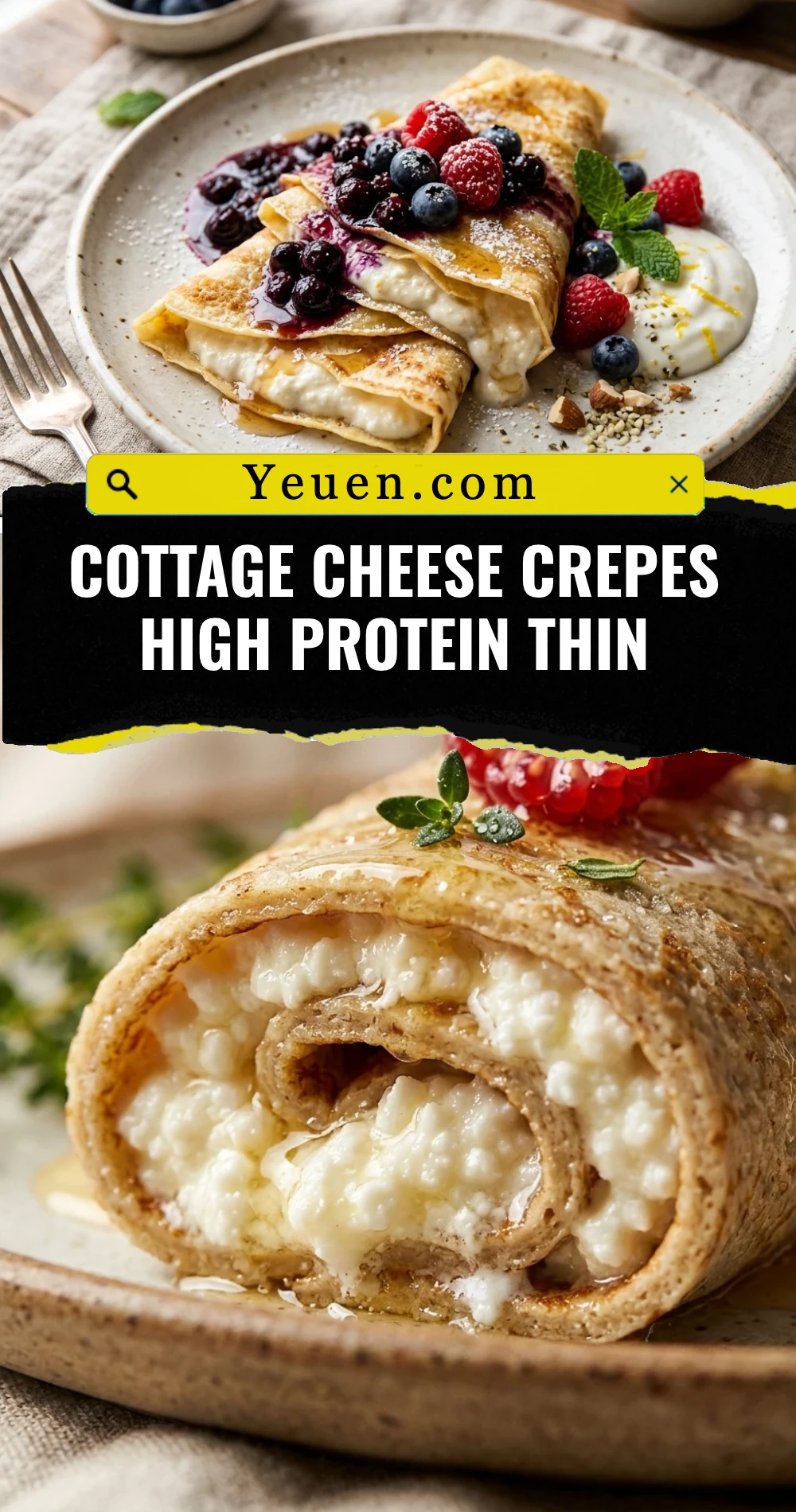 Cottage Cheese Crepes High Protein Thin