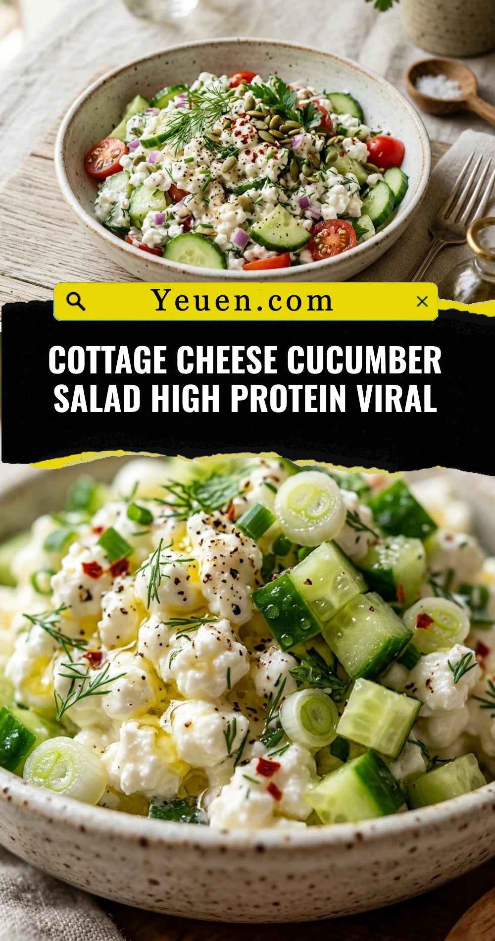 Cottage Cheese Cucumber Salad High Protein Viral