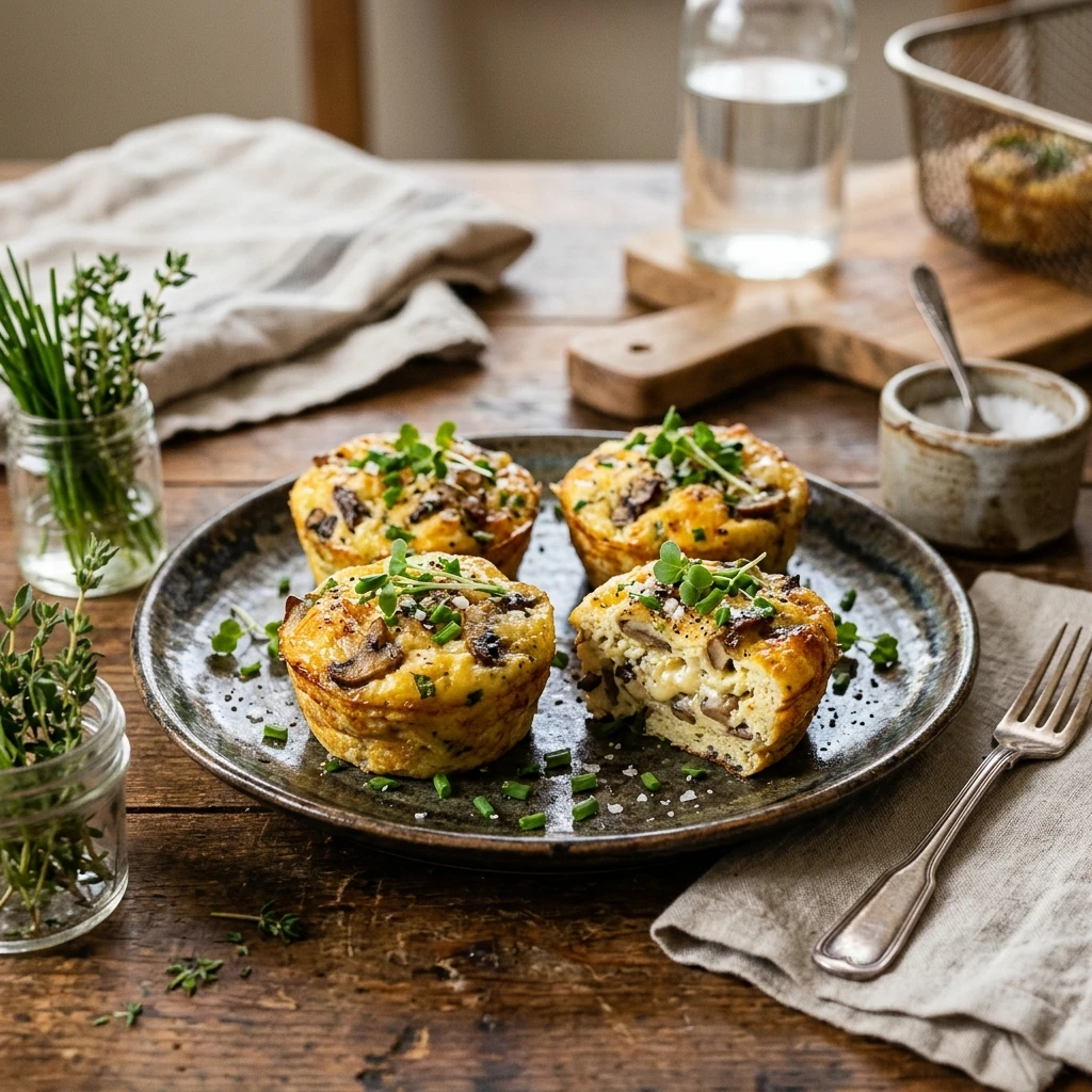Cottage Cheese Egg Bites With Mushrooms High Protein Air Fryer Copycat