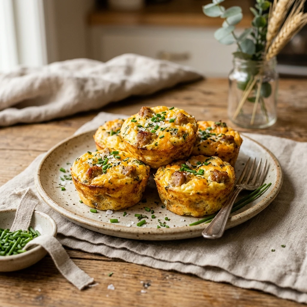Cottage Cheese Egg Bites With Sausage High Protein Copycat Air Fryer