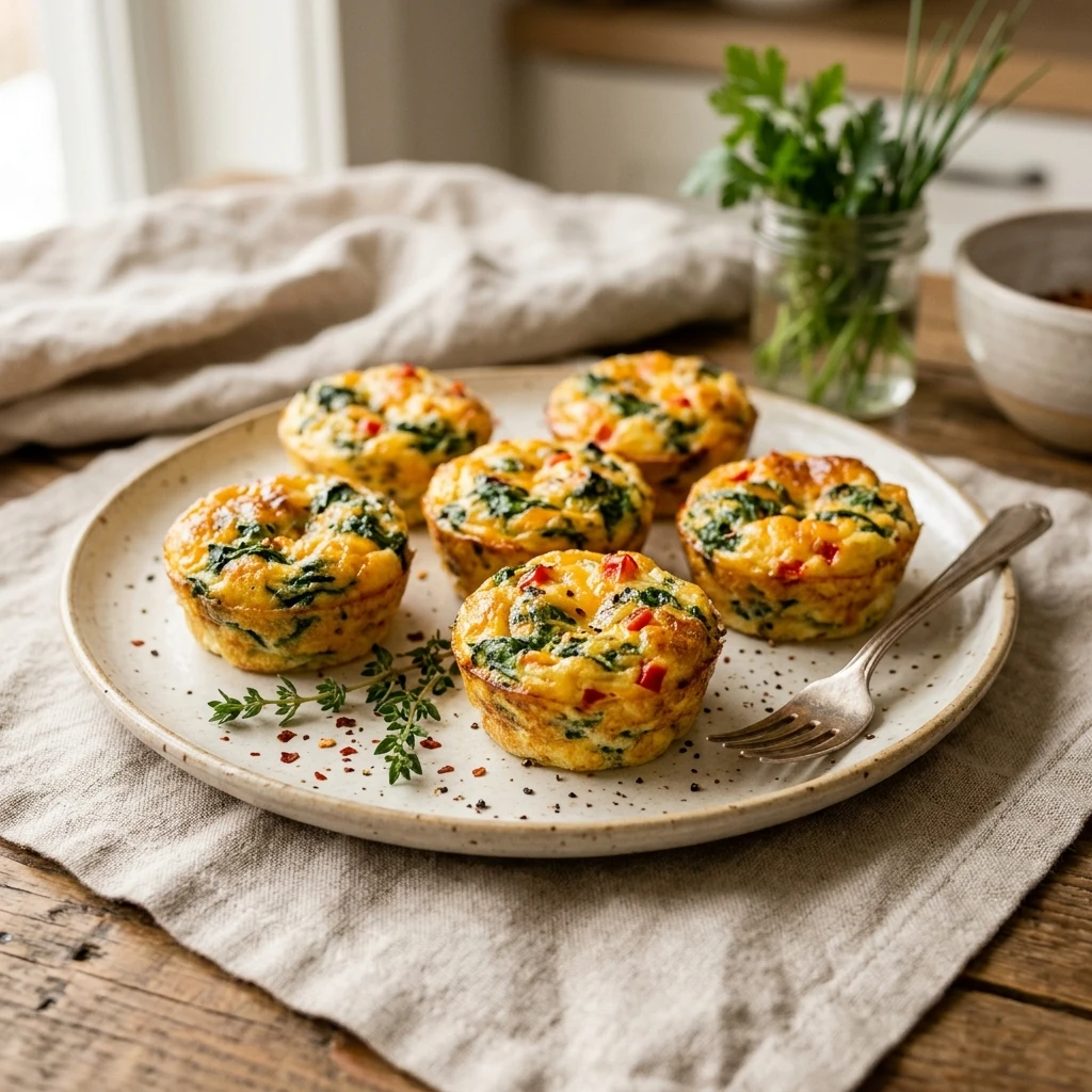 Cottage Cheese Egg Bites With Spinach High Protein Air Fryer Copycat