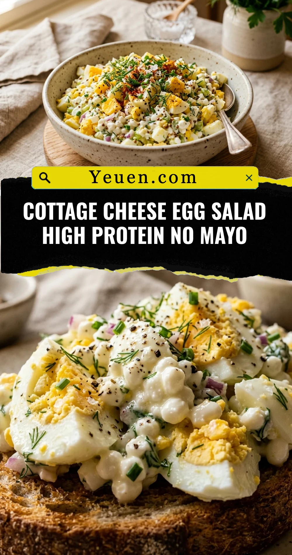 Cottage Cheese Egg Salad High Protein No Mayo