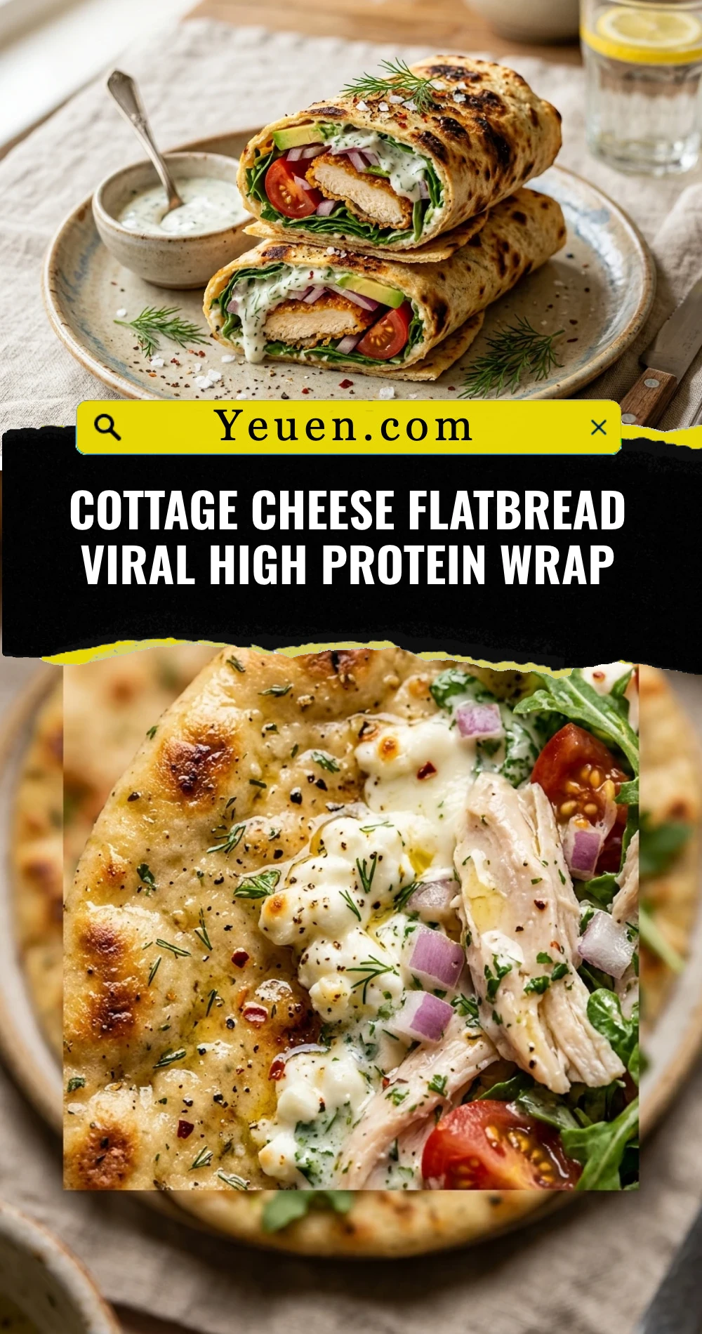 Cottage Cheese Flatbread Viral High Protein Wrap