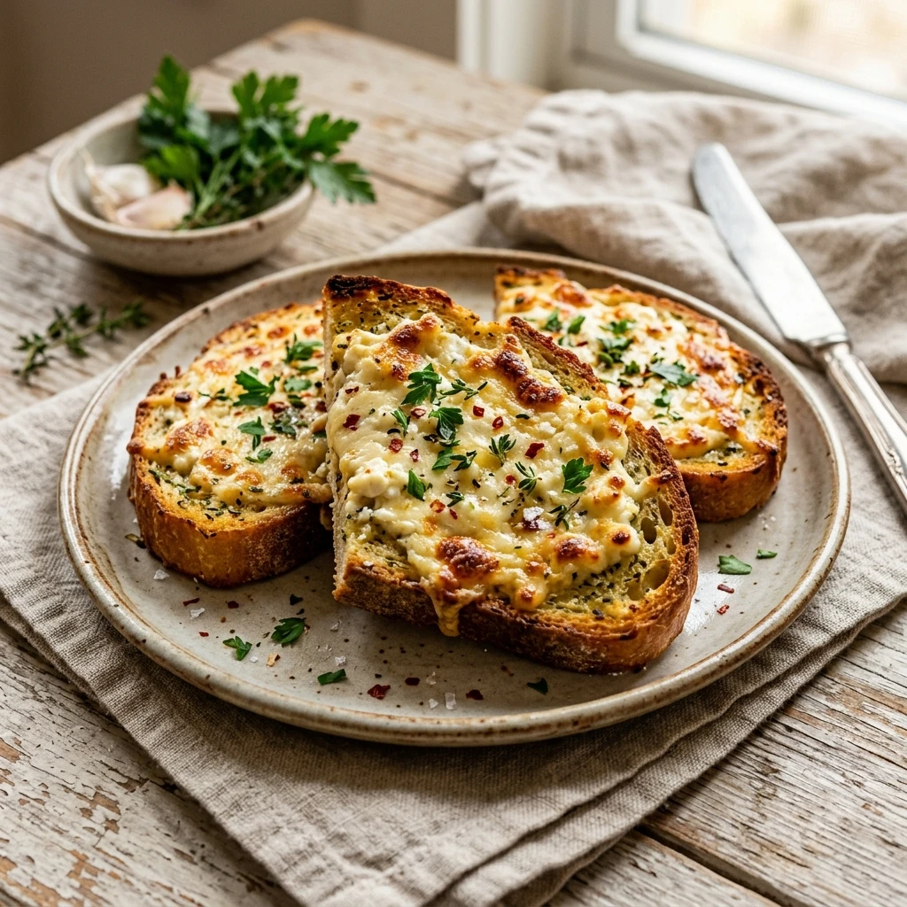 Cottage Cheese Garlic Bread High Protein Cheesy