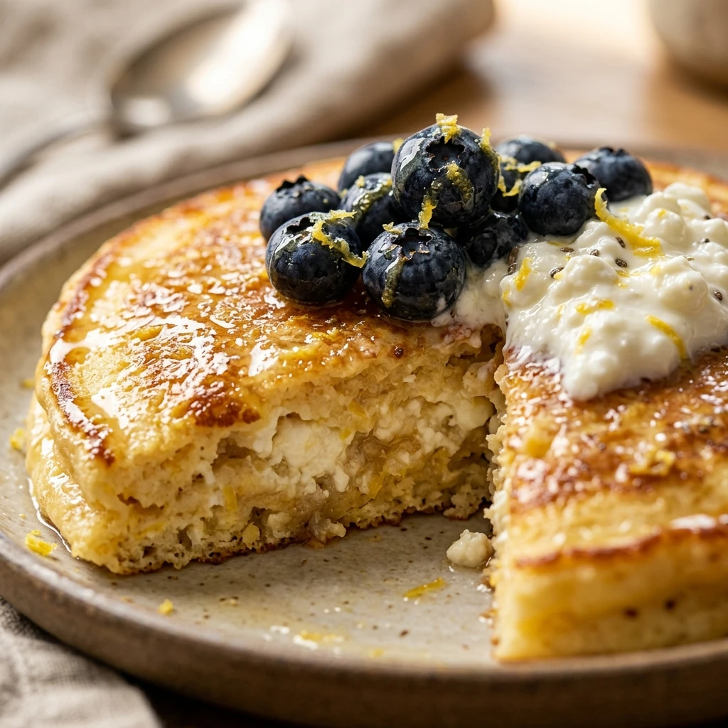 Cottage Cheese Lemon Pancakes High Protein 20g+