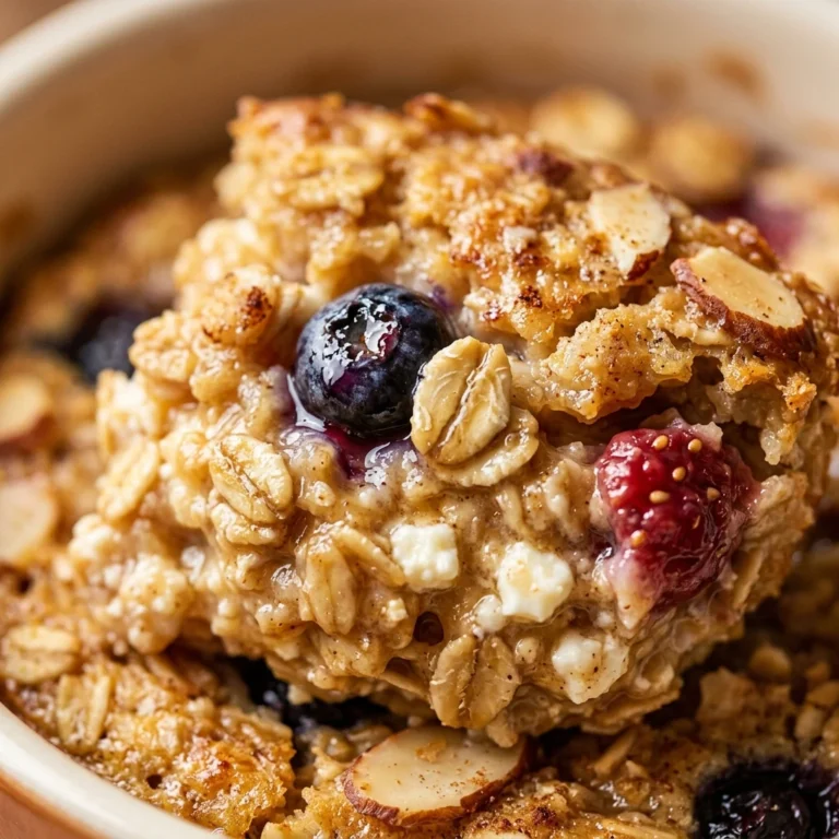 Cottage Cheese Oatmeal Bake High Protein Breakfast