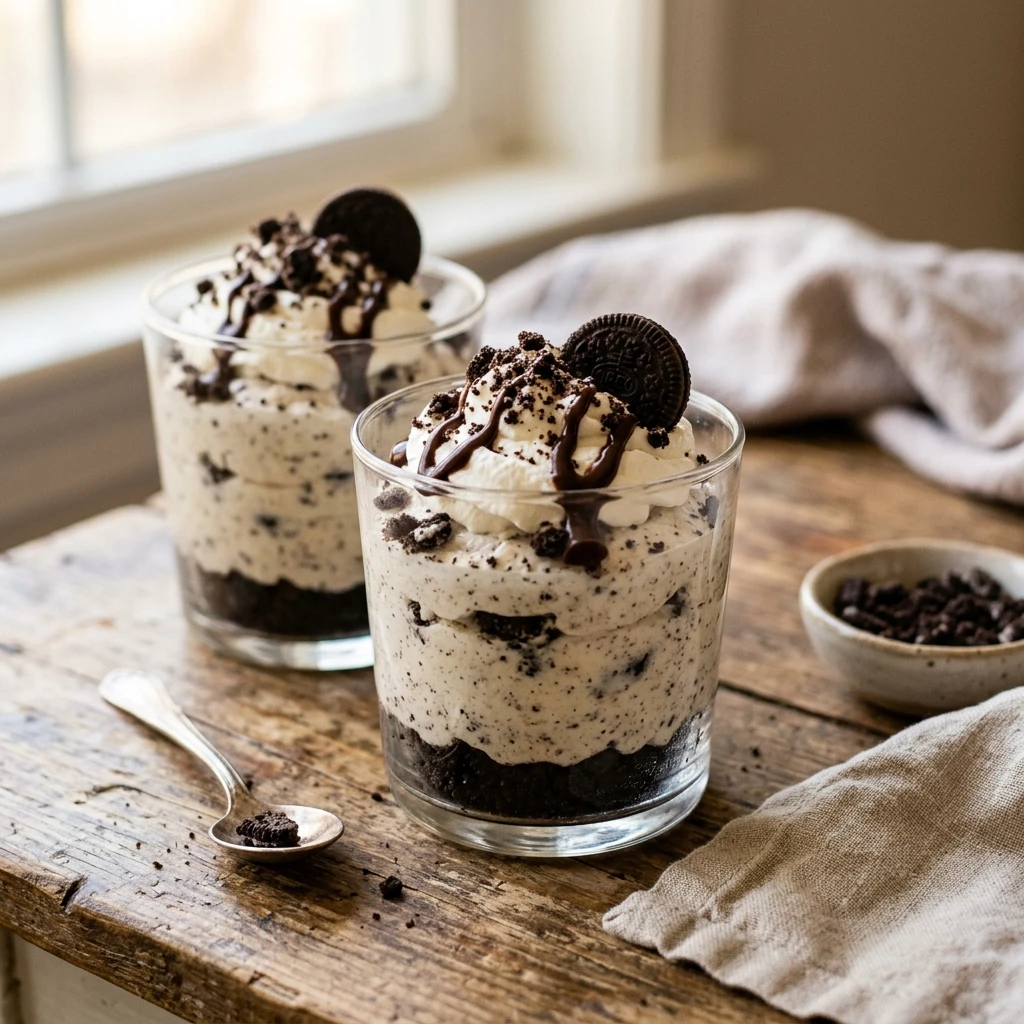 Cottage Cheese Oreo Cheesecake Cups No Bake