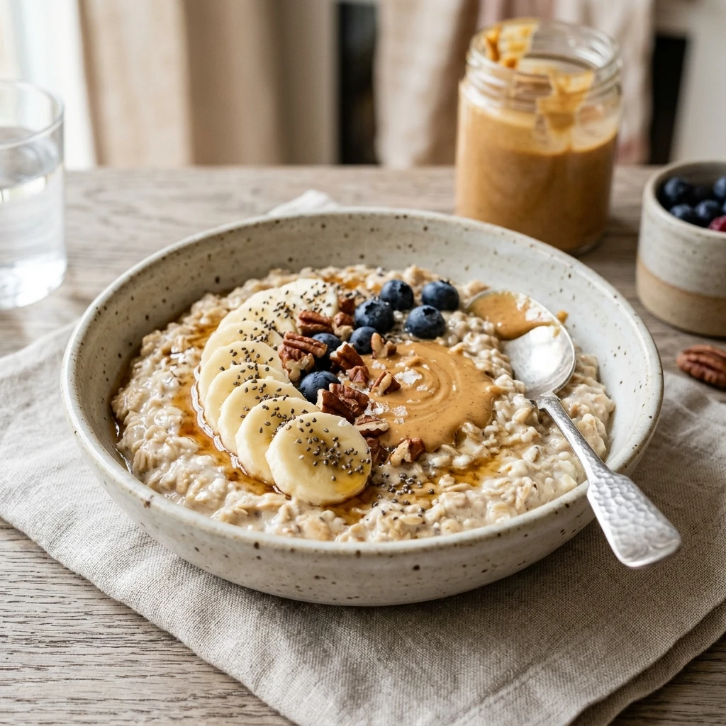 Cottage Cheese Overnight Oats Peanut Butter High Protein 20g+ Easy