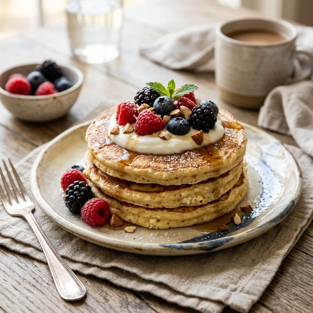 Cottage Cheese Pancakes - 25g Protein Fluffy No Powder