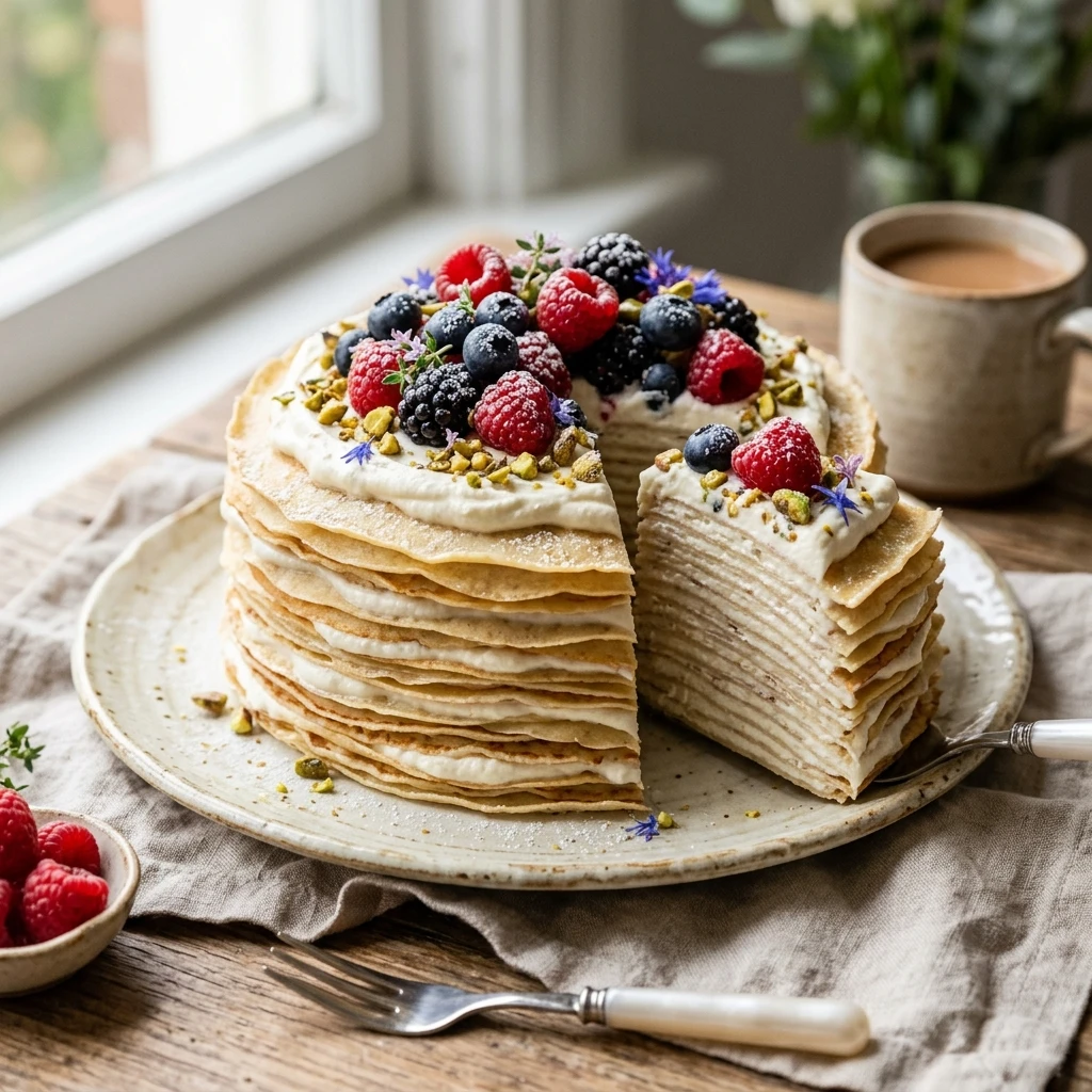 Cottage Cheese Protein Crepe Cake Layered