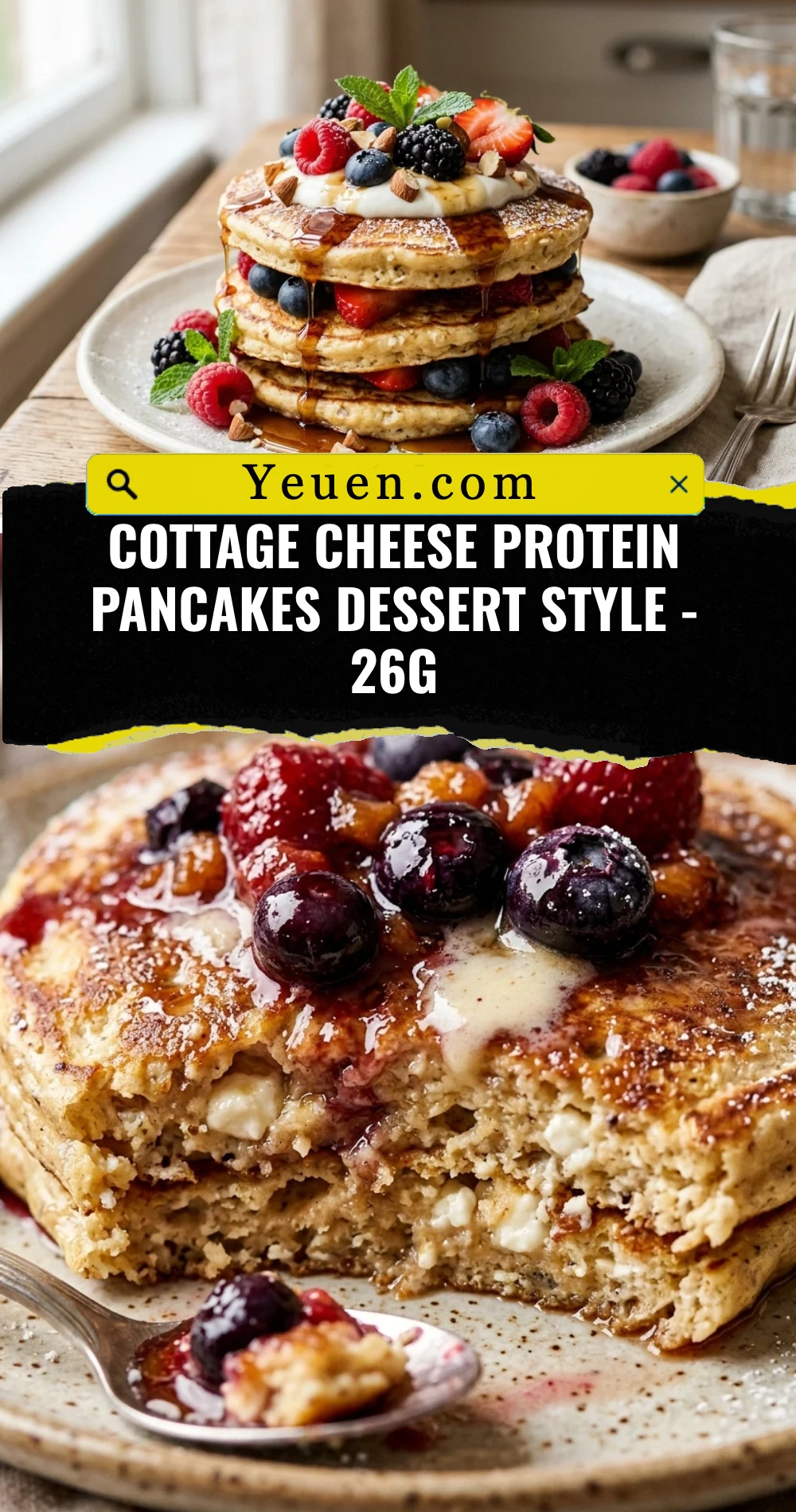 Cottage Cheese Protein Pancakes Dessert Style - 26g