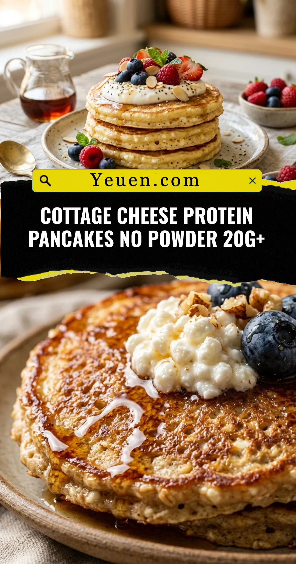 Cottage Cheese Protein Pancakes No Powder 20g+