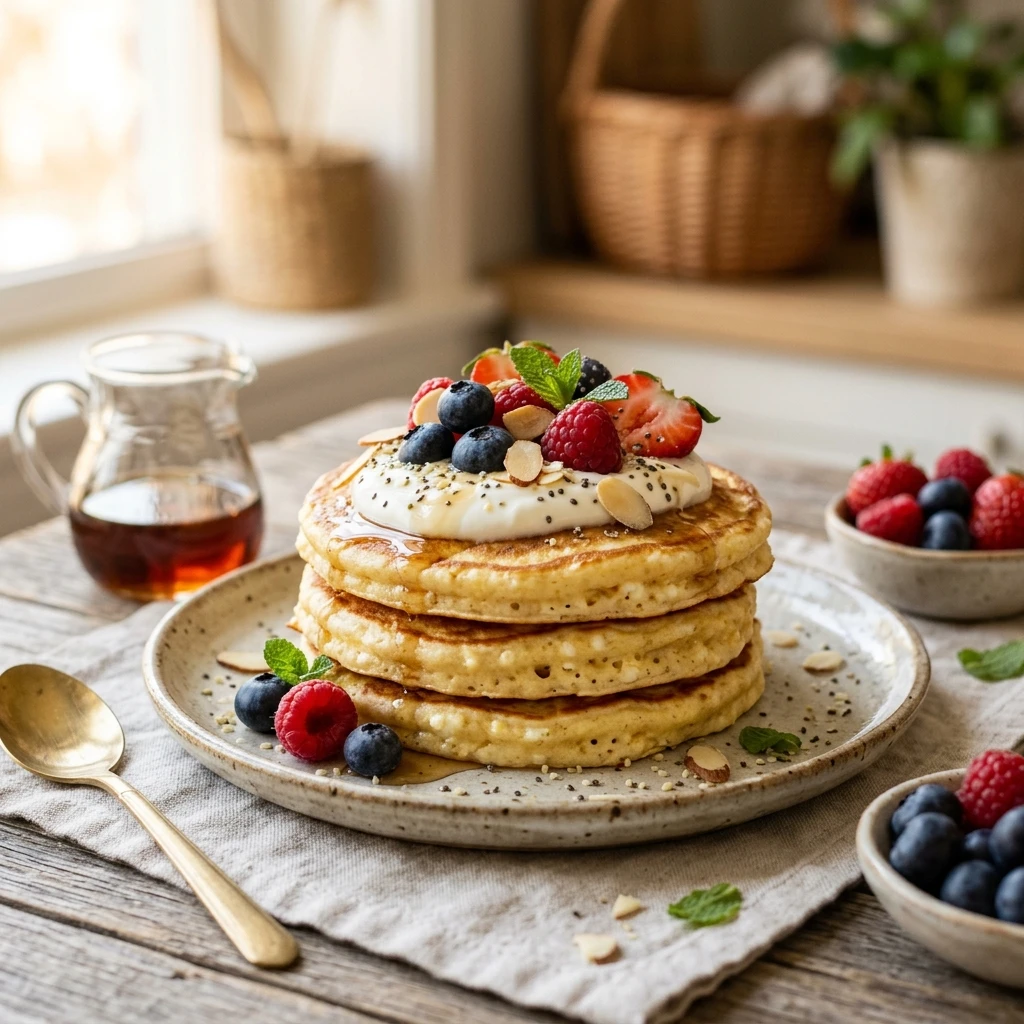 Cottage Cheese Protein Pancakes No Powder 20g+