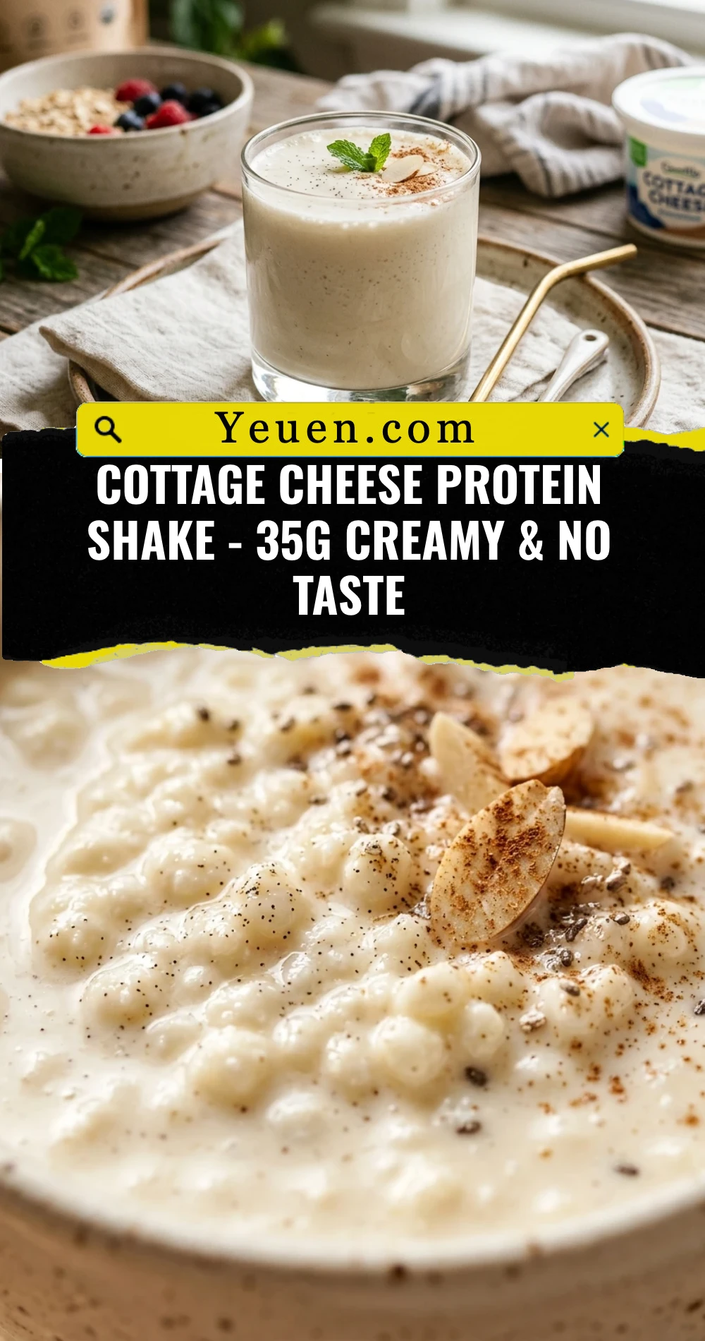 Cottage Cheese Protein Shake - 35g Creamy & No Taste