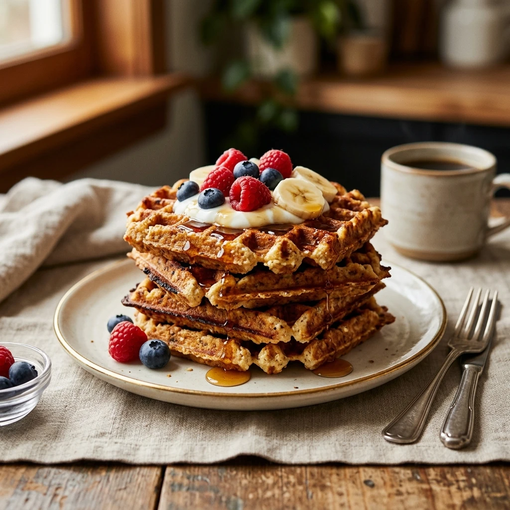 Cottage Cheese Protein Waffles Crispy